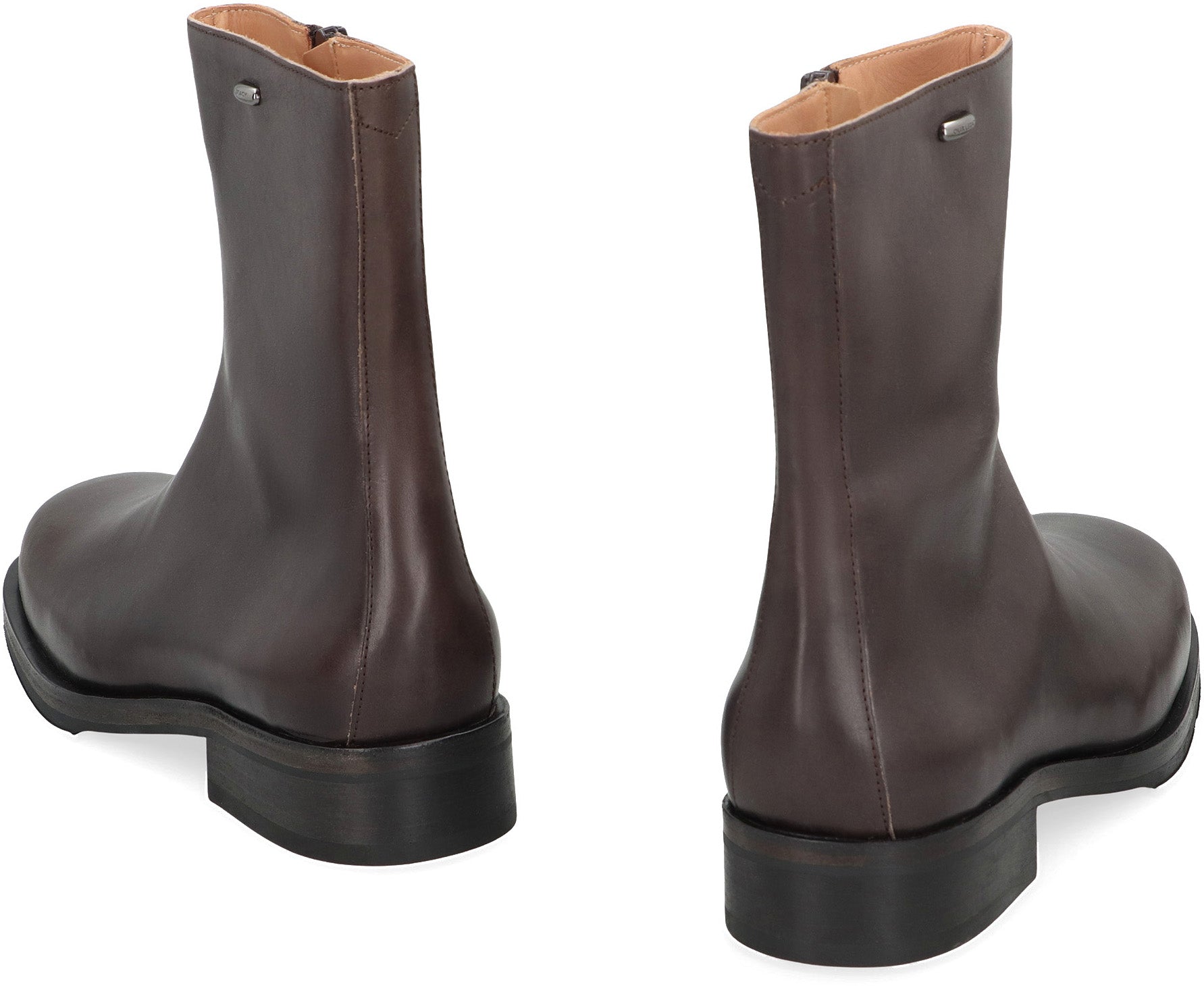 Brown leather boots truck