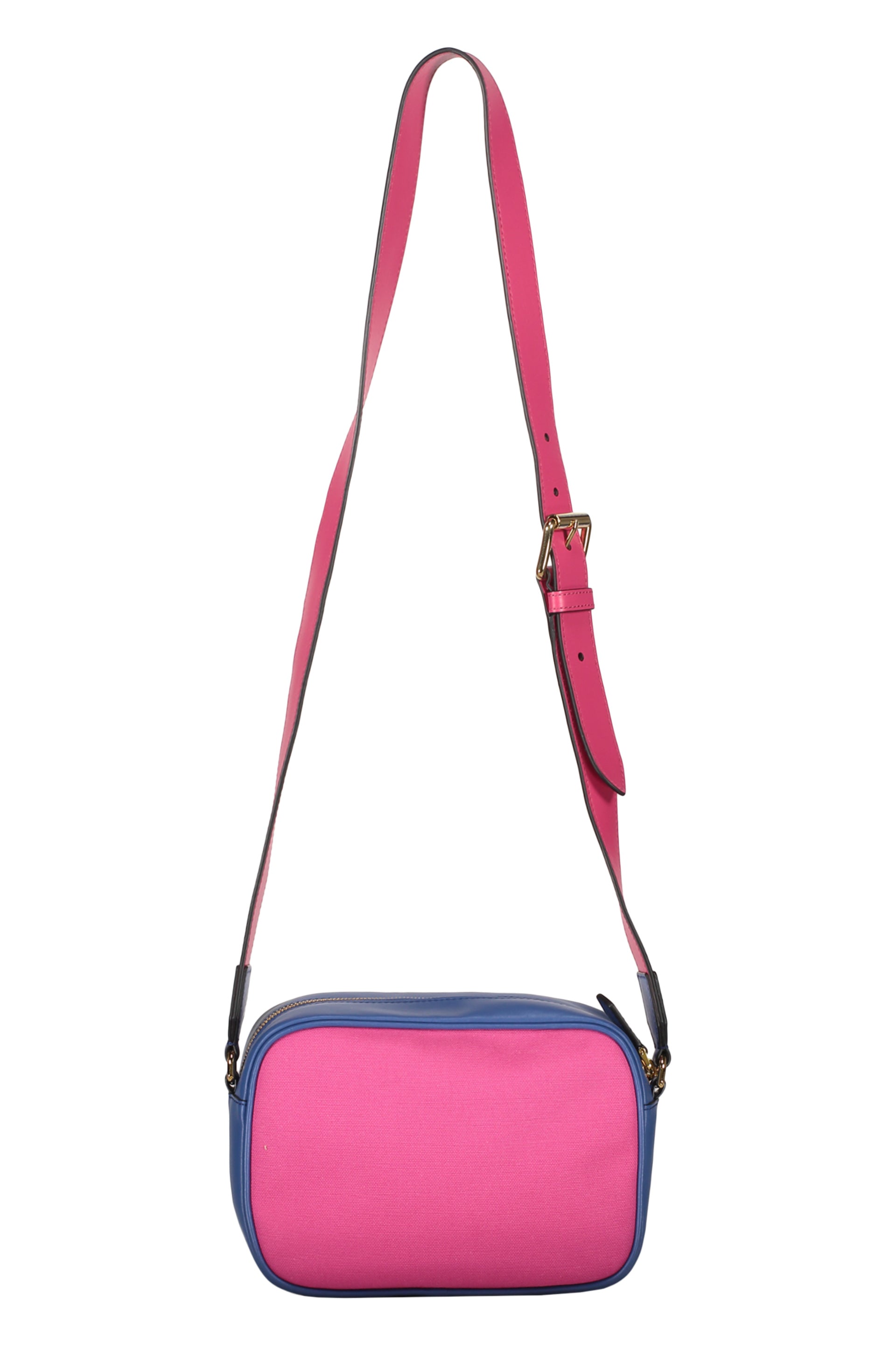 Leather and canvas crossbody bag