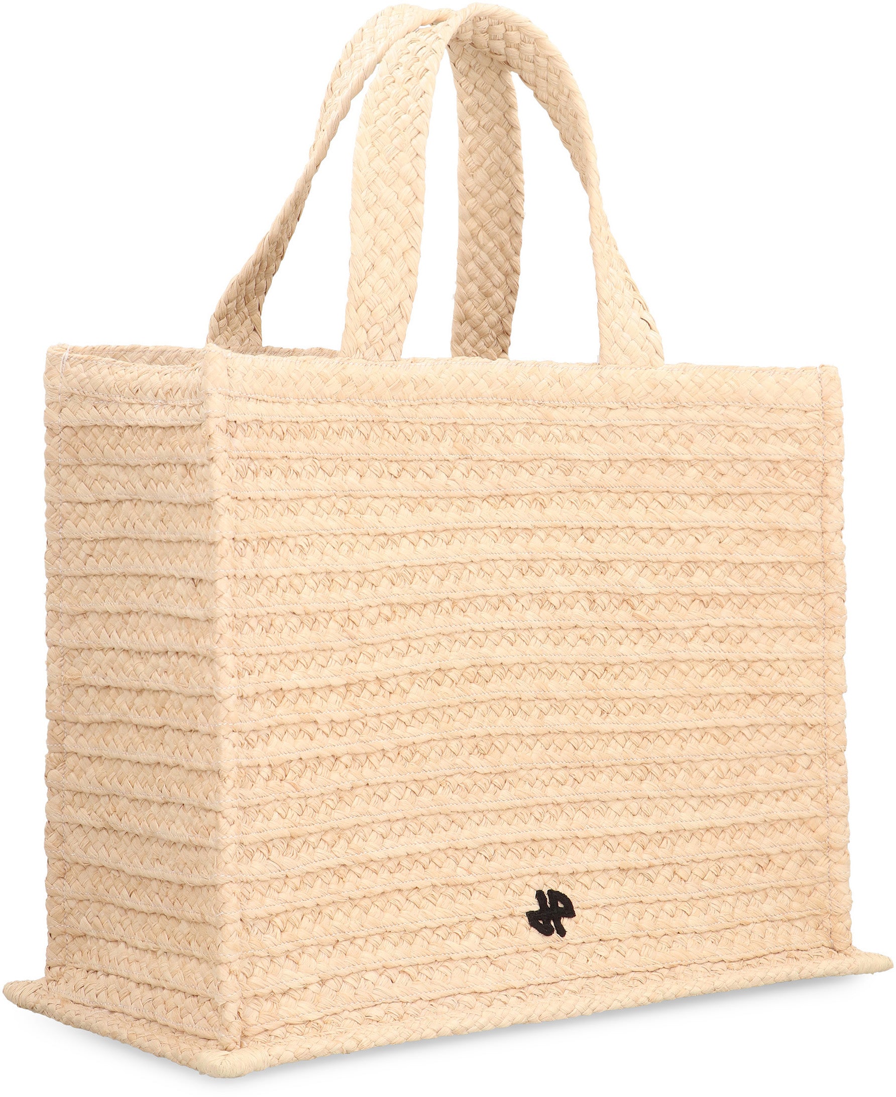 JP raffia tote bag