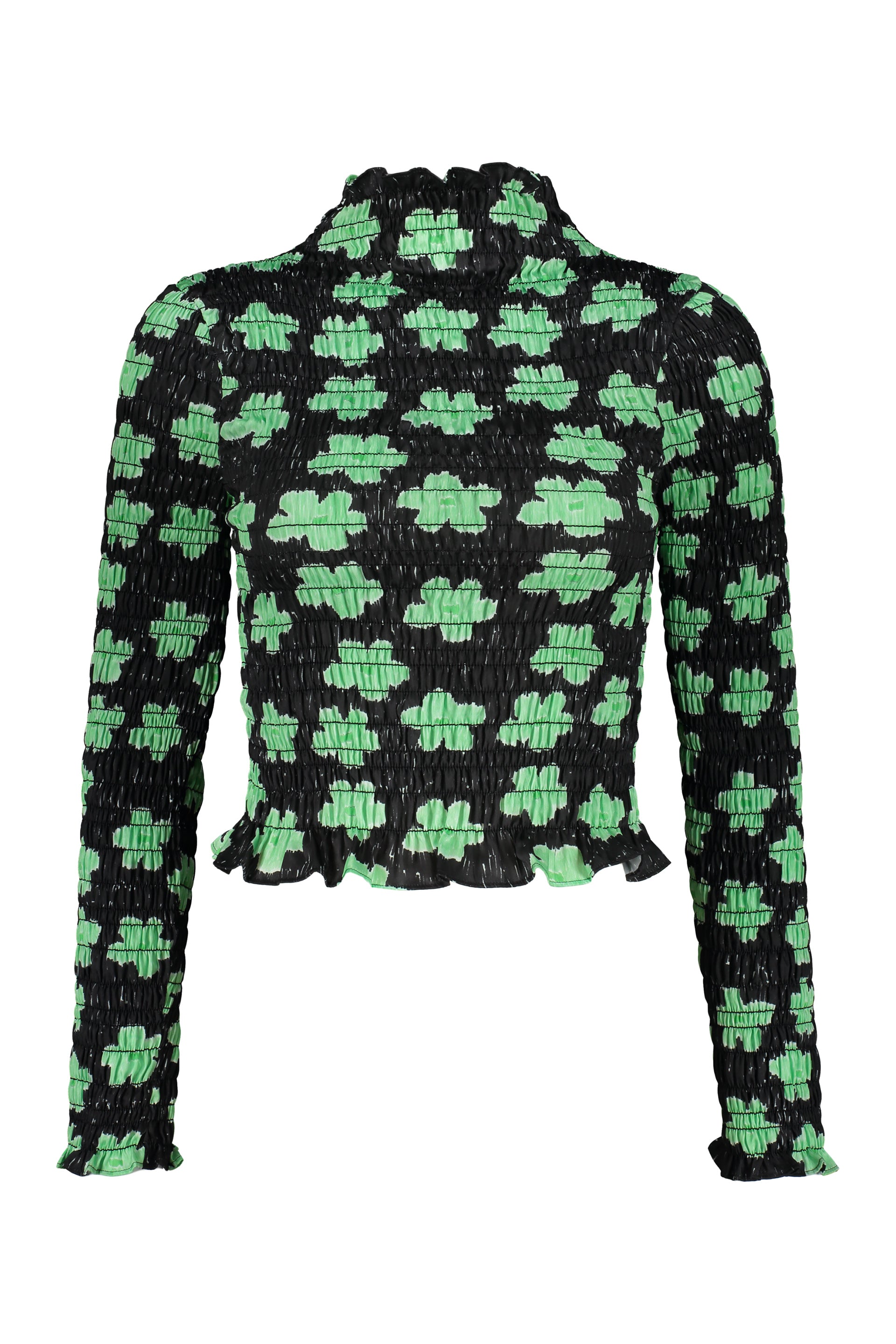 Printed long-sleeve top