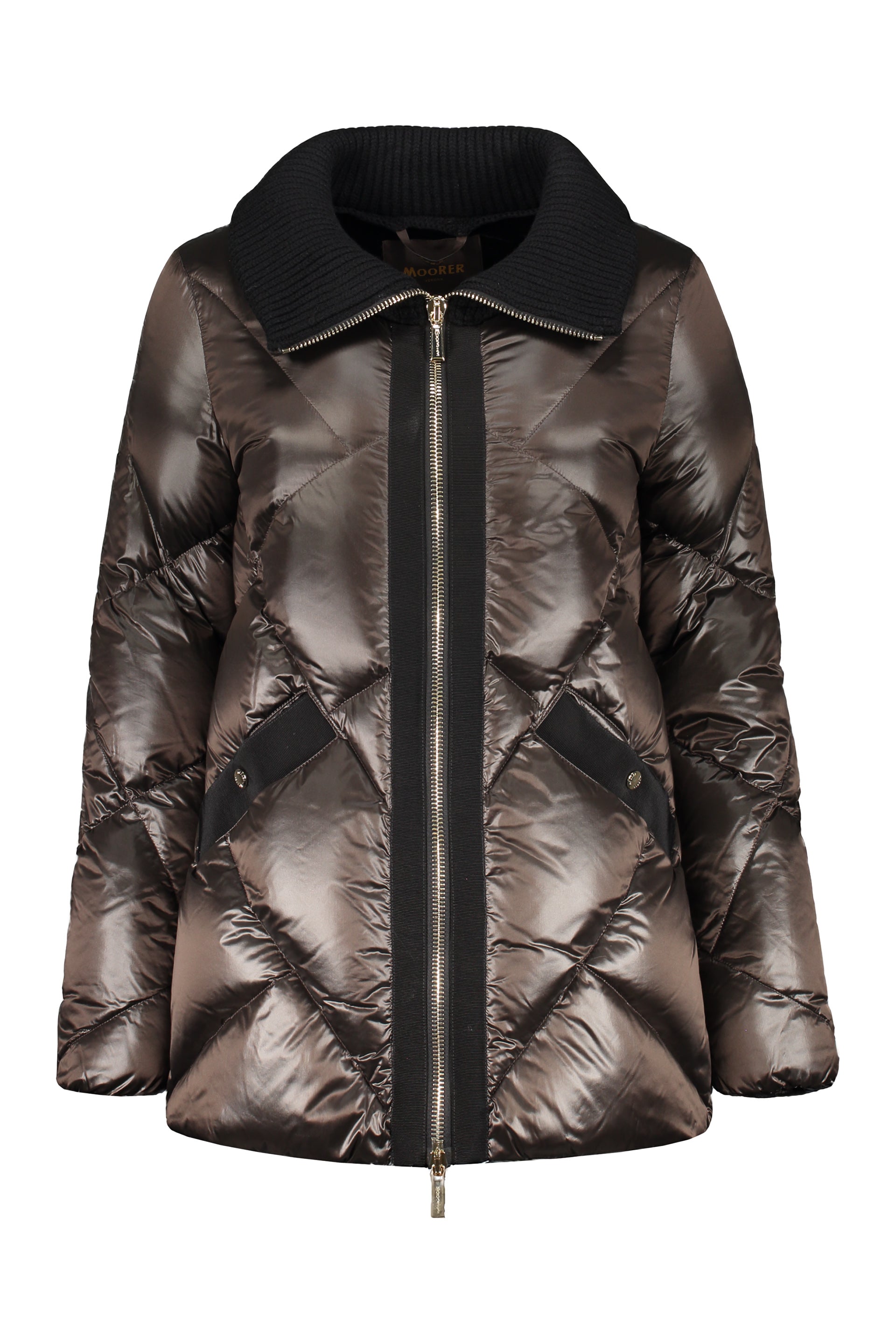 Knitted collar down jacket