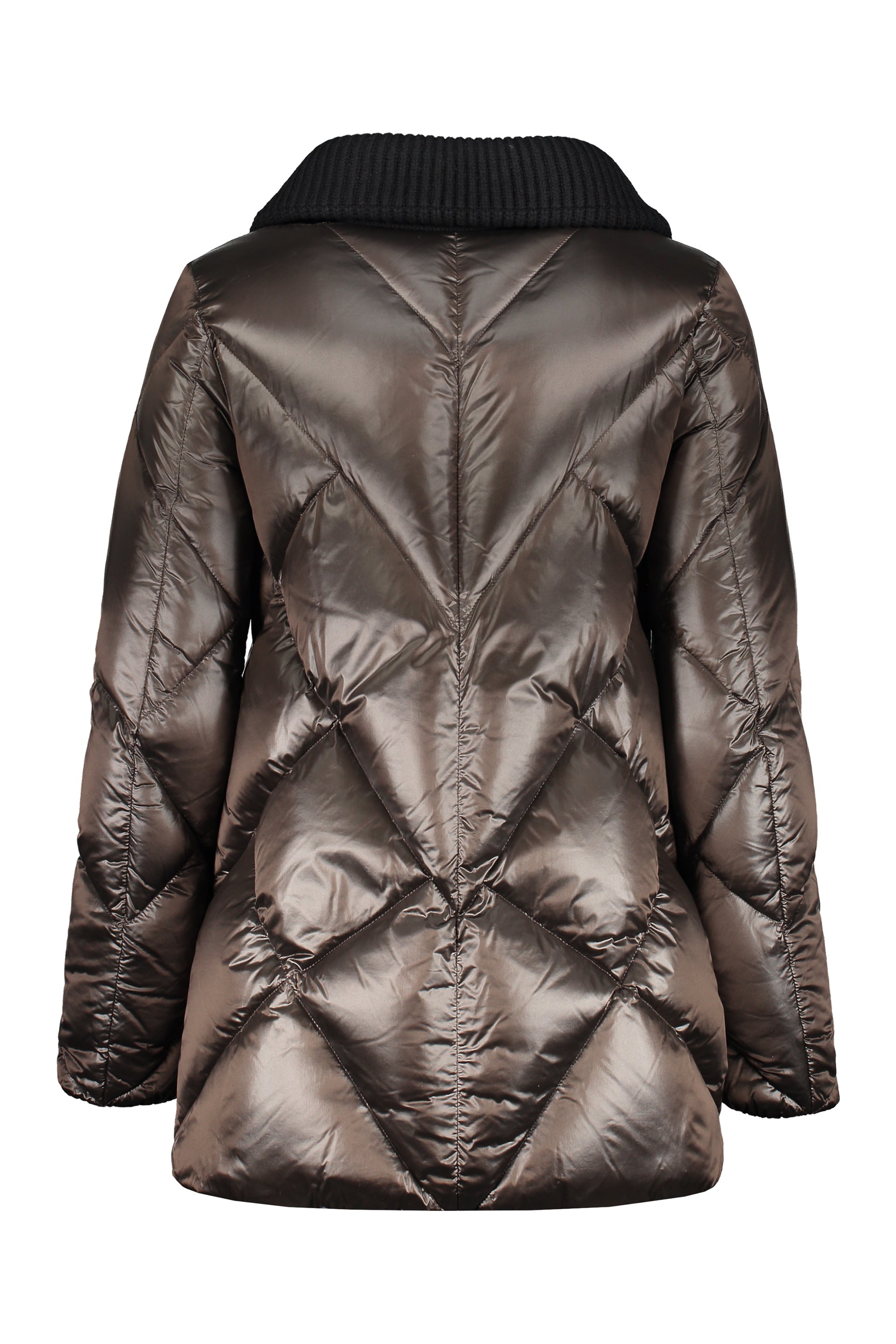 Knitted collar down jacket