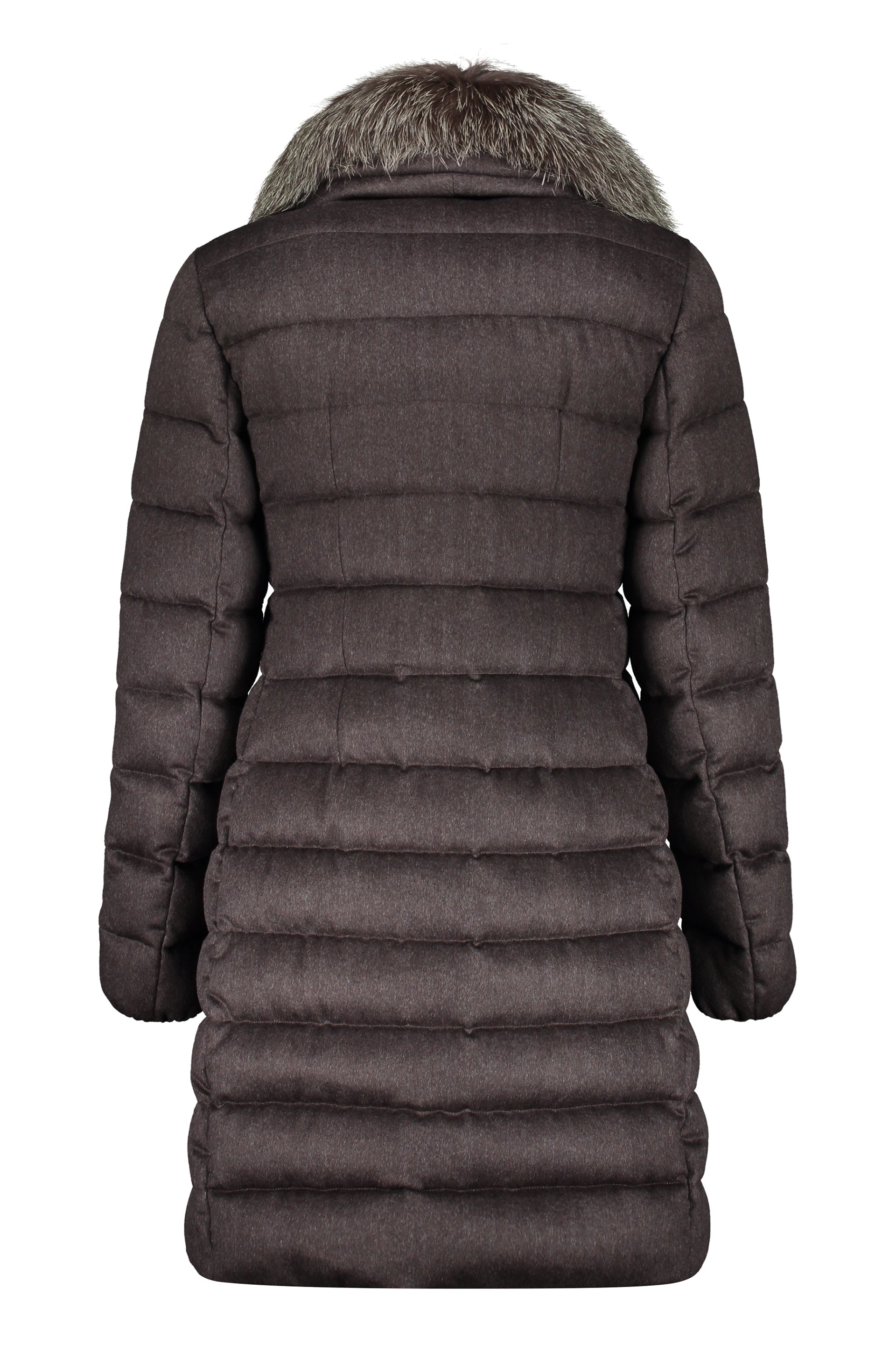 Zip and snap button fastening down jacket