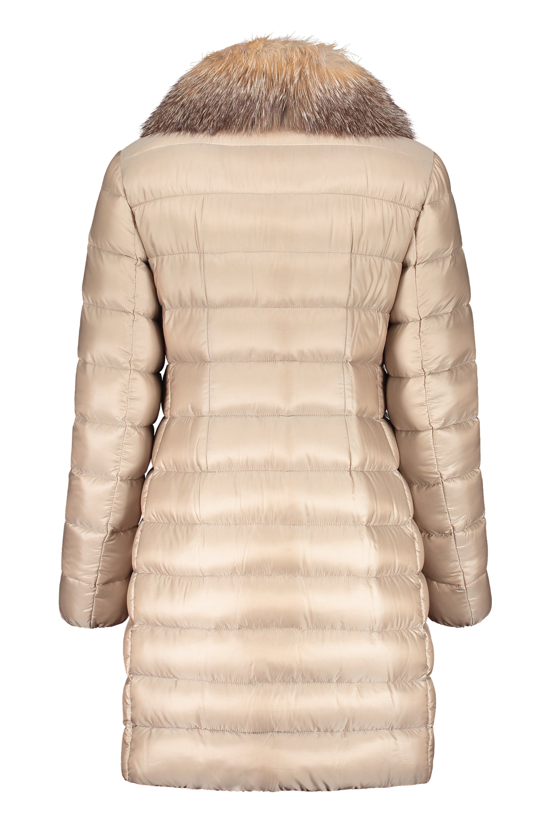 Zip and snap button fastening down jacket