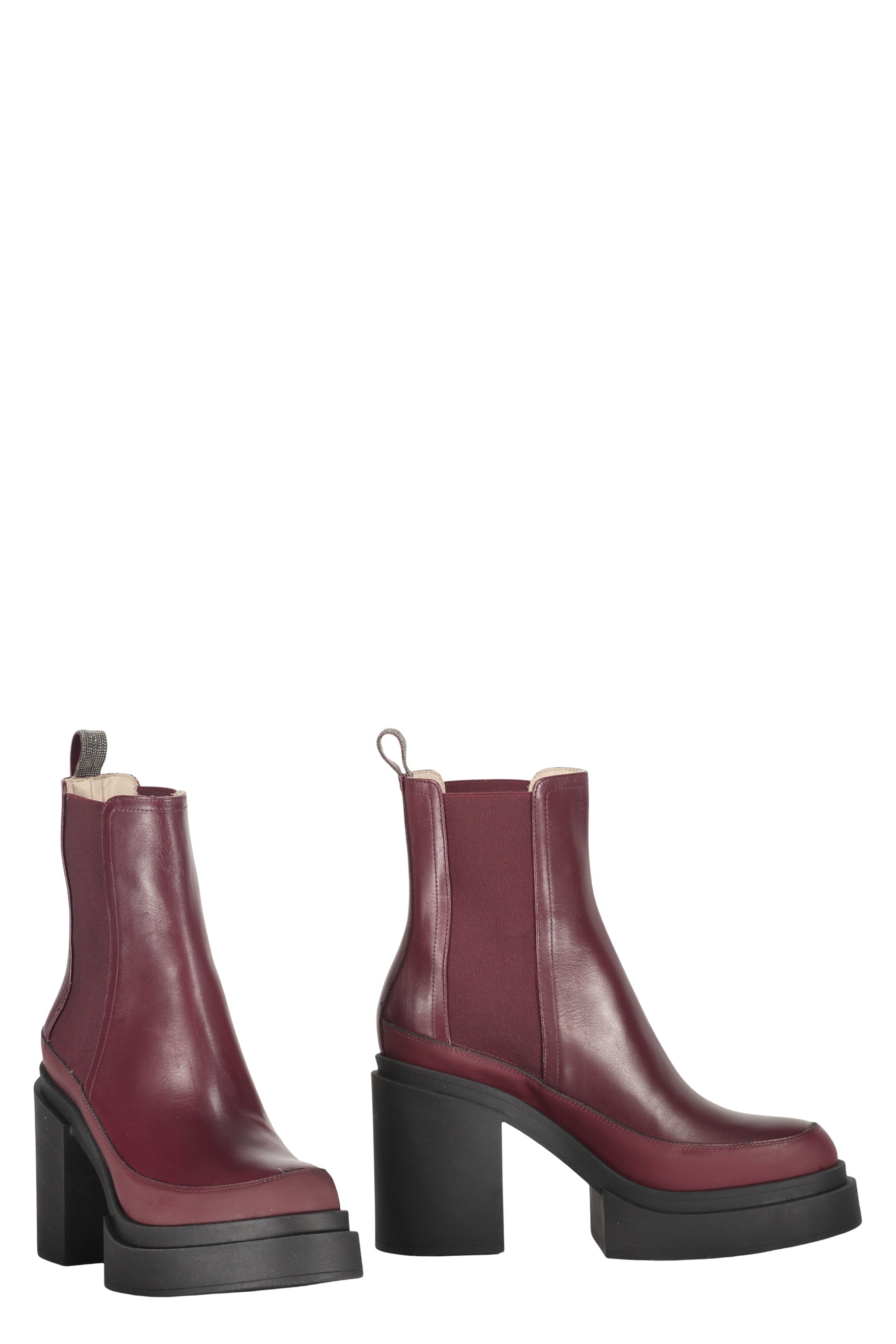 Leather ankle boots