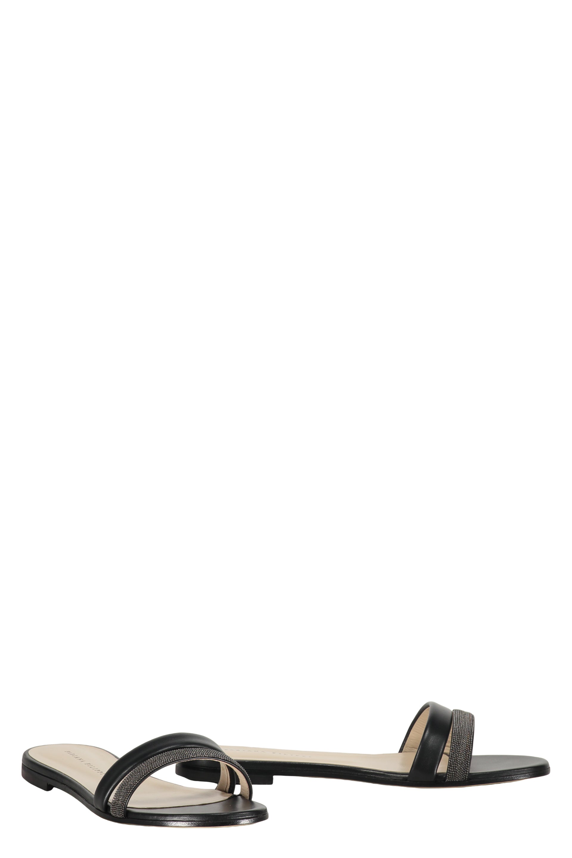 Leather slides
