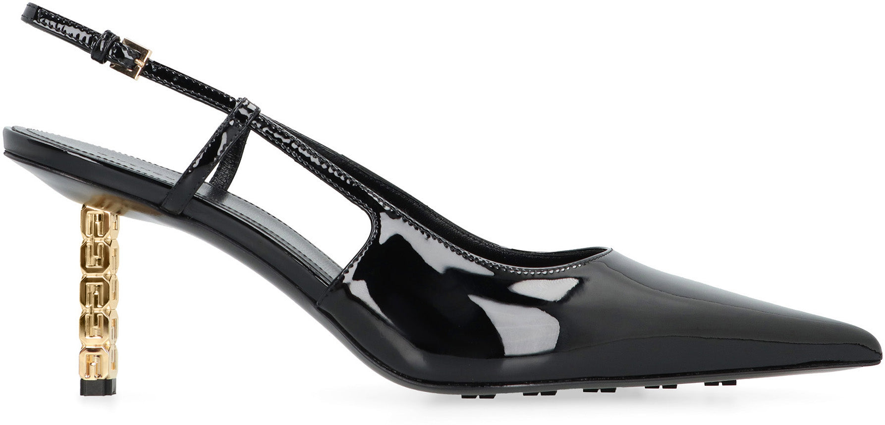 G Cube Patent leather slingback pumps