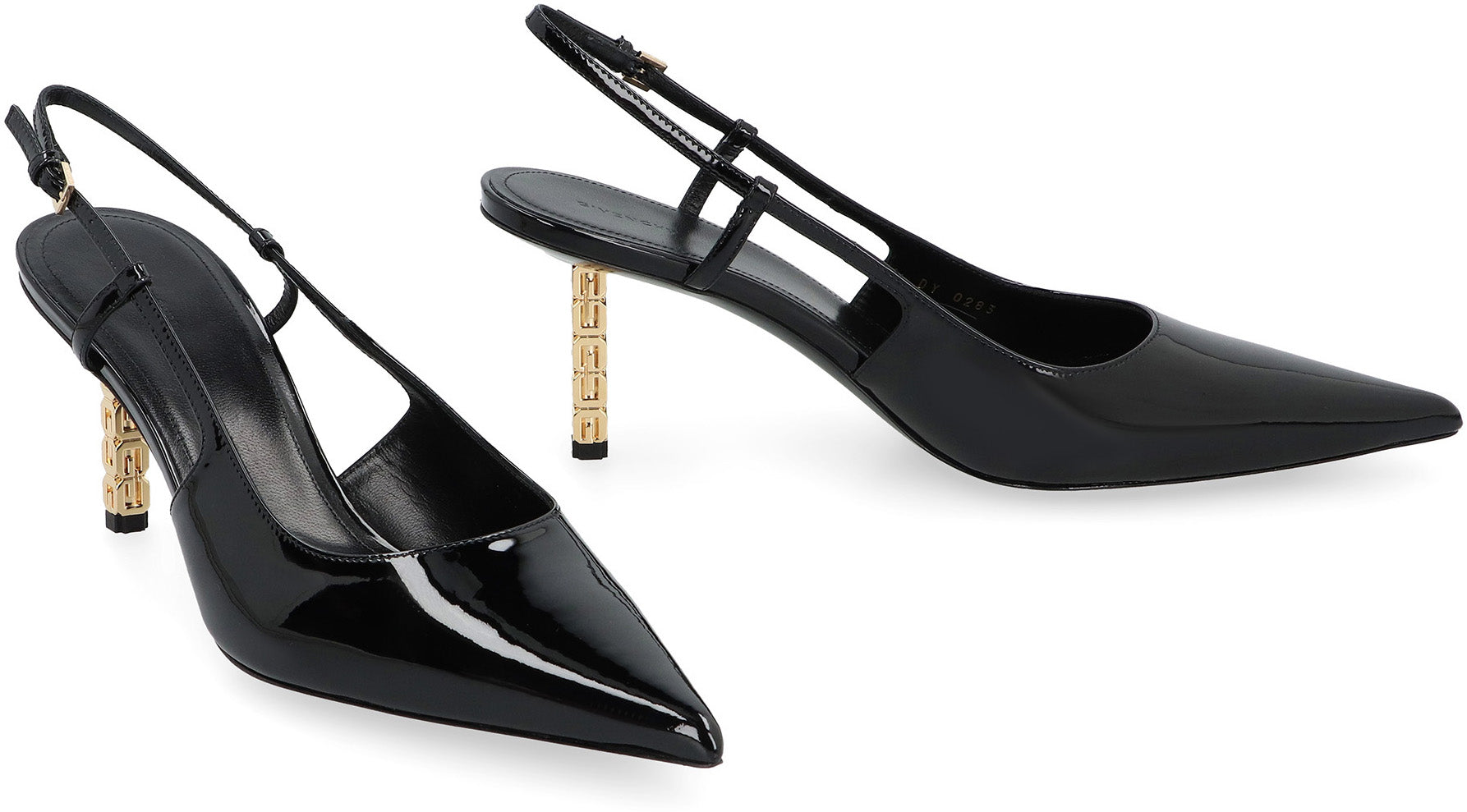 G Cube Patent leather slingback pumps