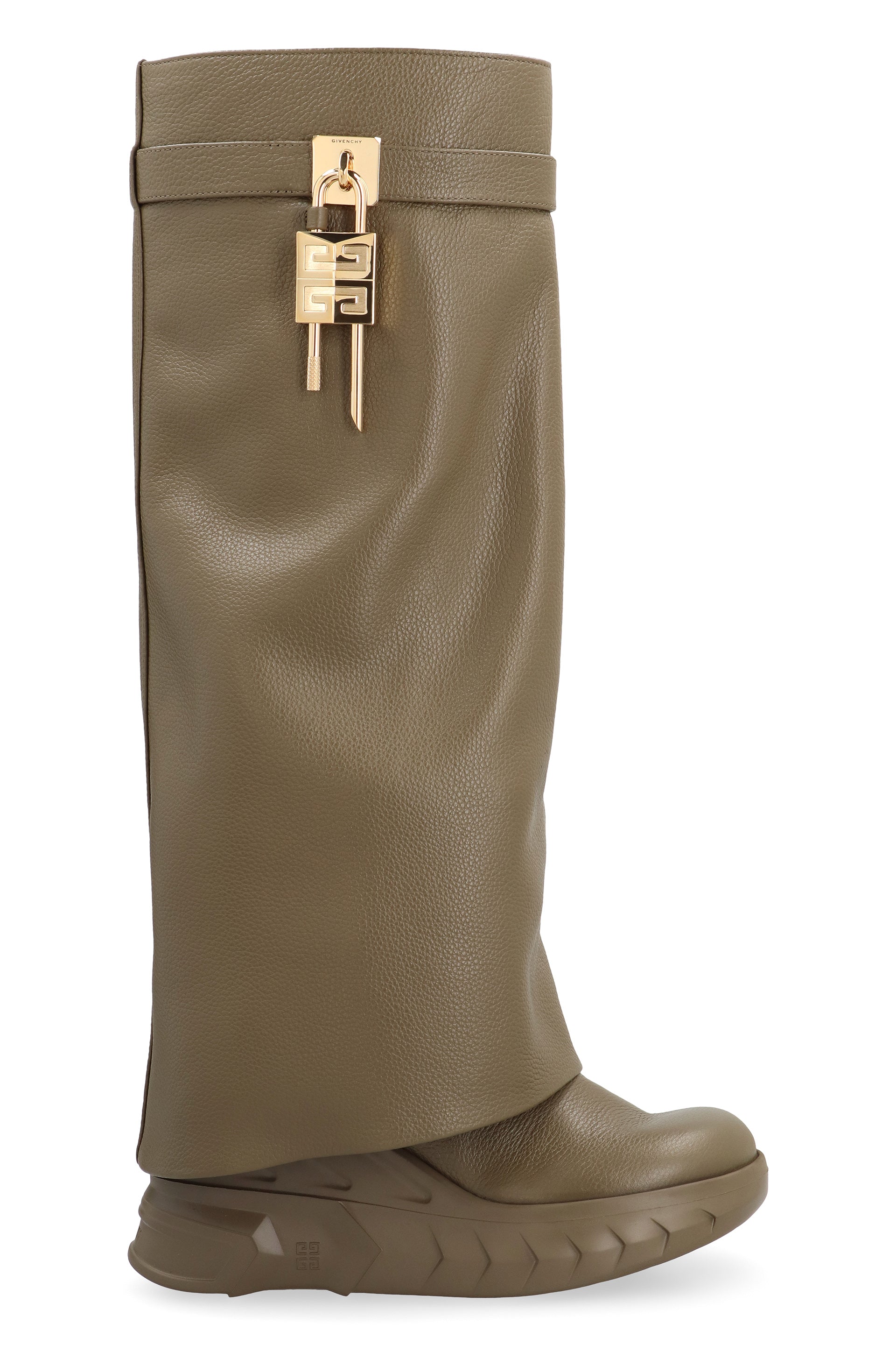 Shark Lock Biker leather ankle boots