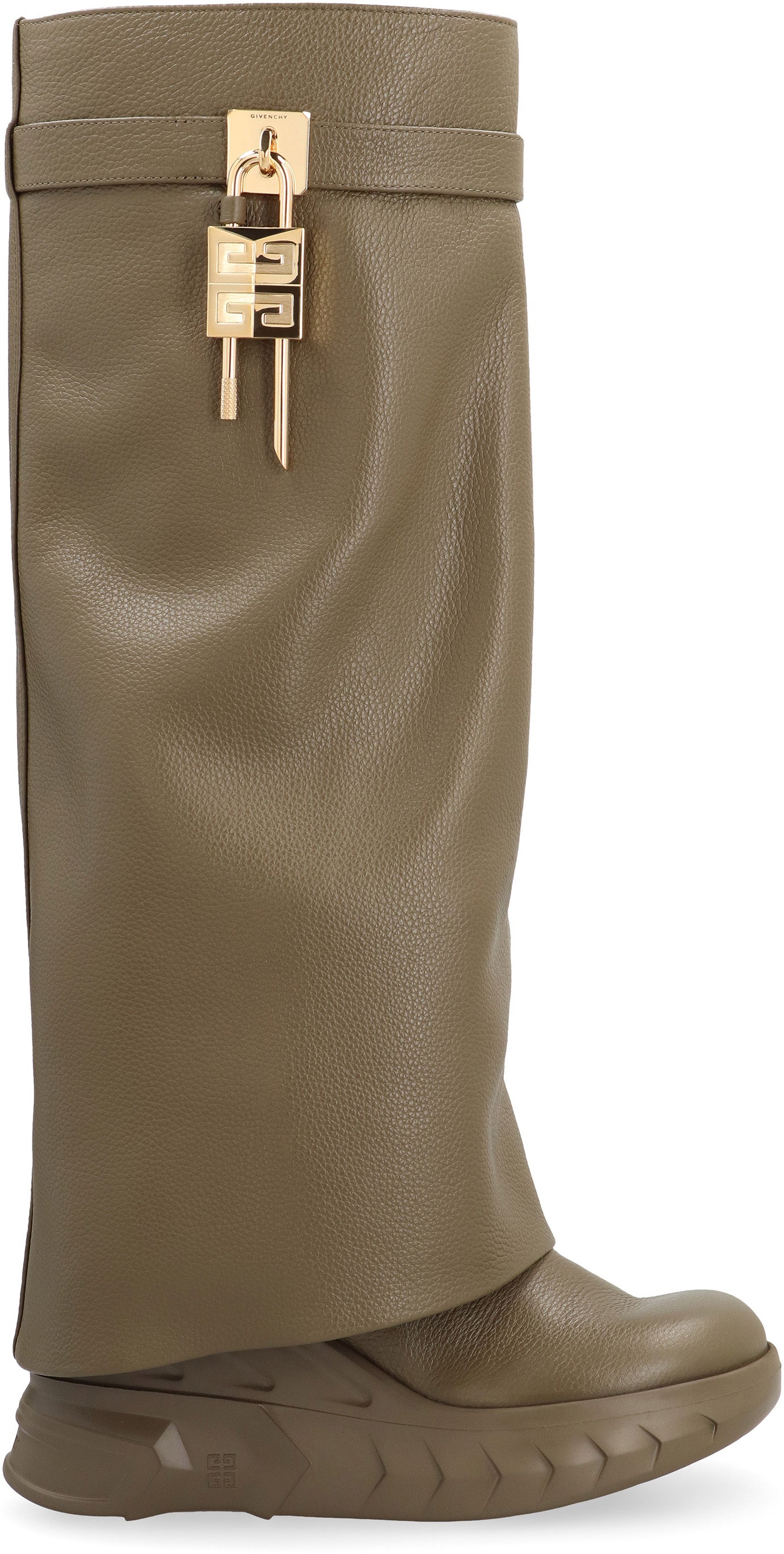 Shark Lock Biker leather ankle boots
