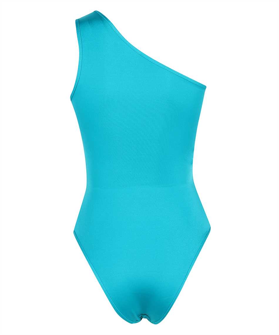 Logo print one-shoulder swimsuit