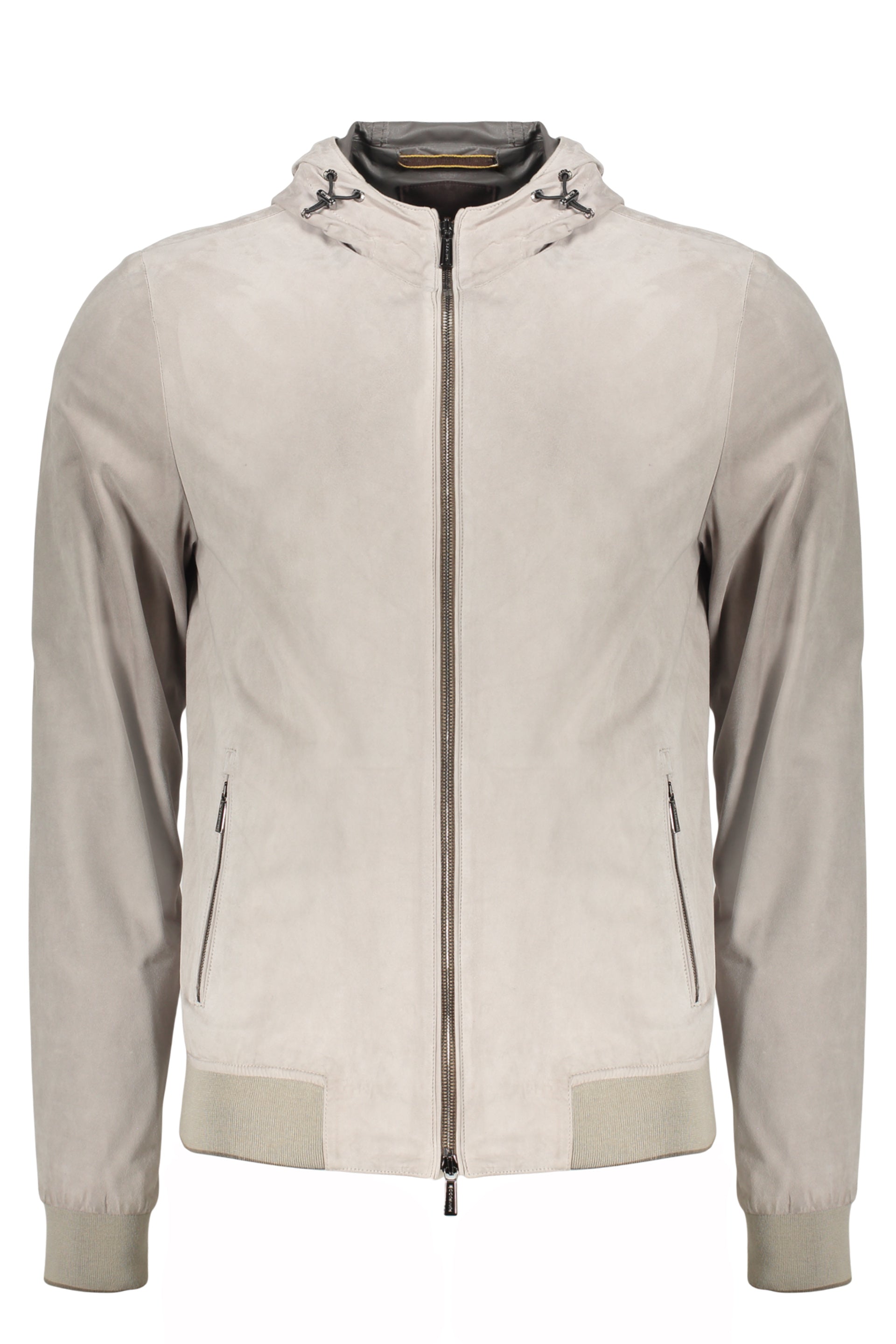 Leather bomber jacket