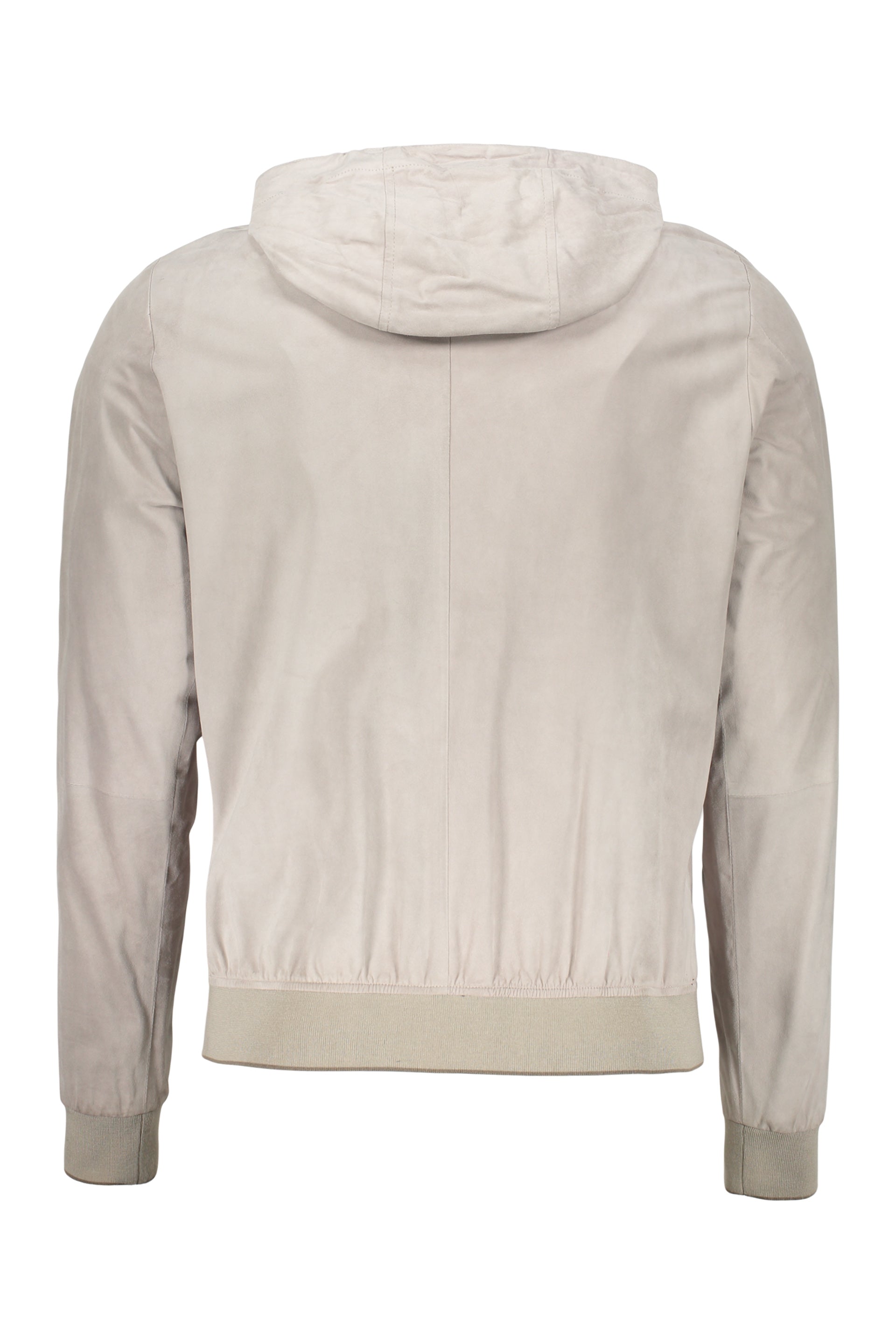 Leather bomber jacket