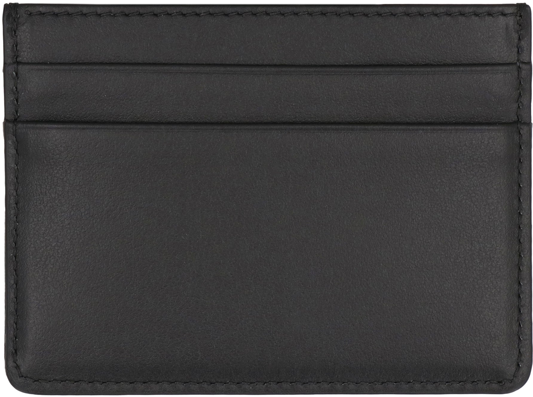 Logo detail leather card holder