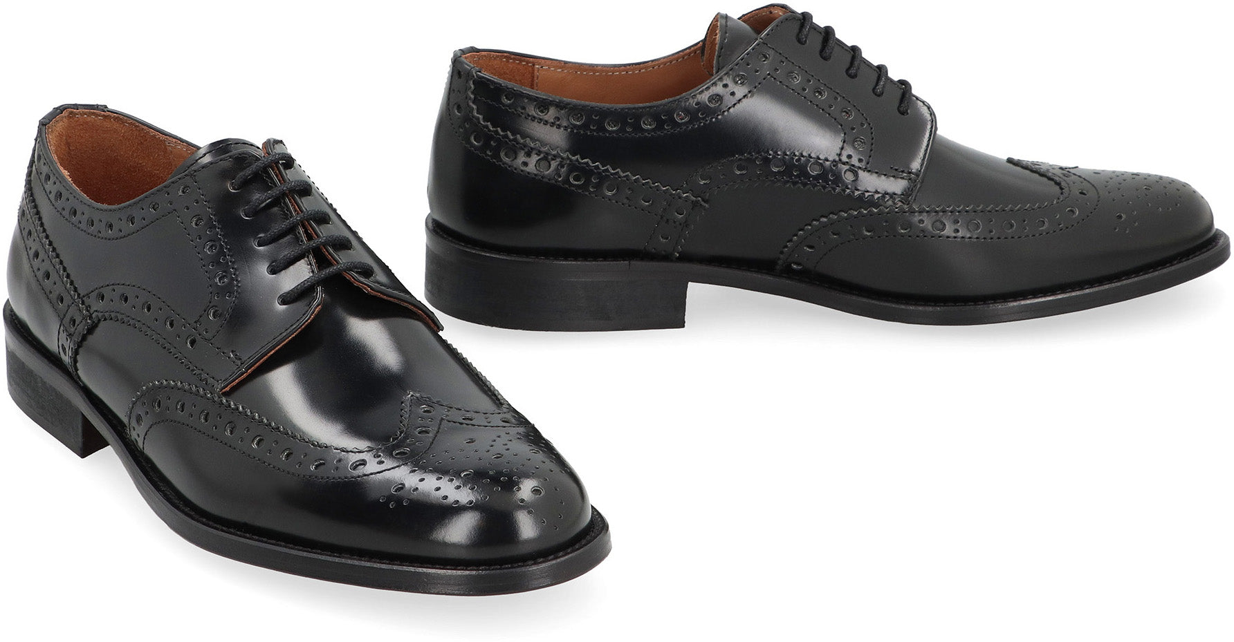 Leather lace-up shoes