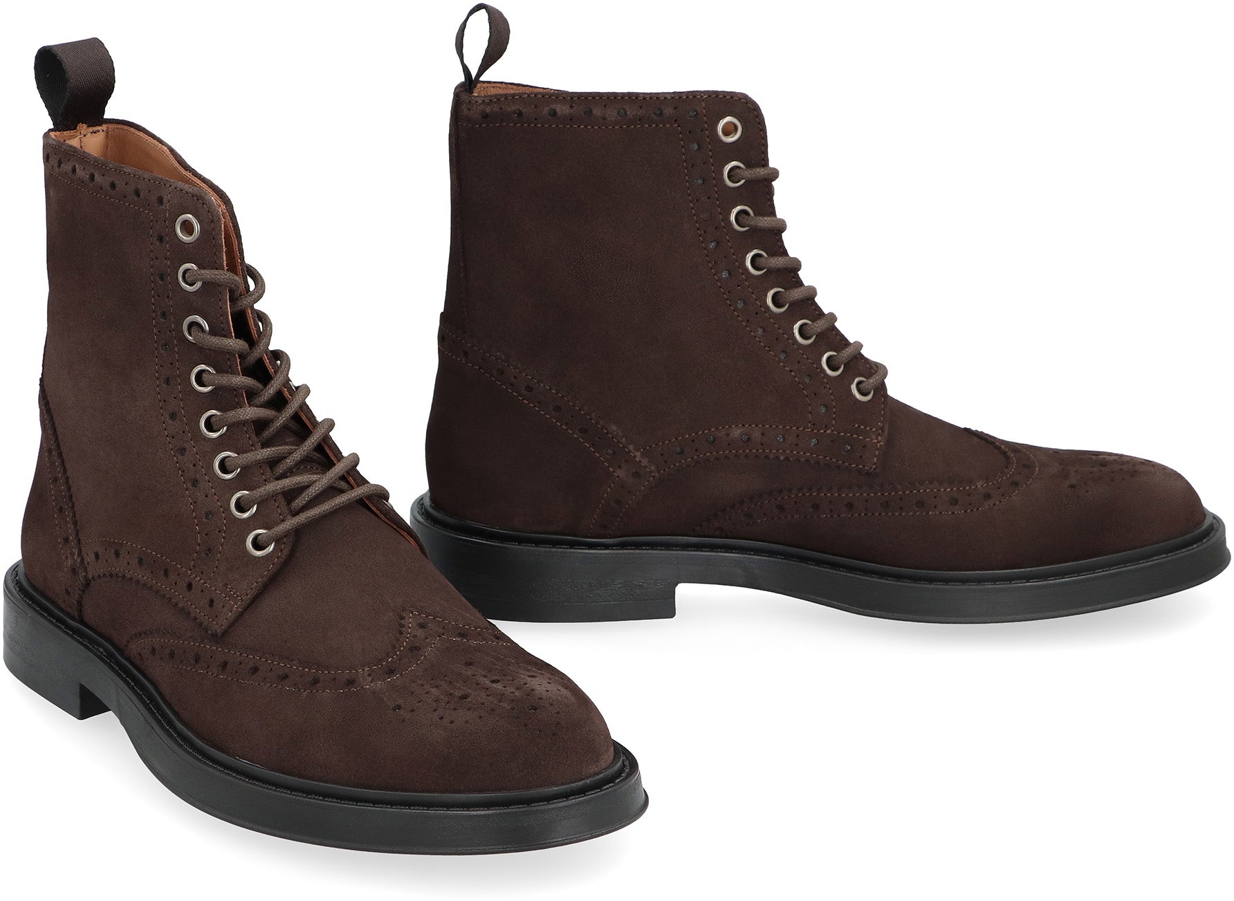 Leather lace-up boots