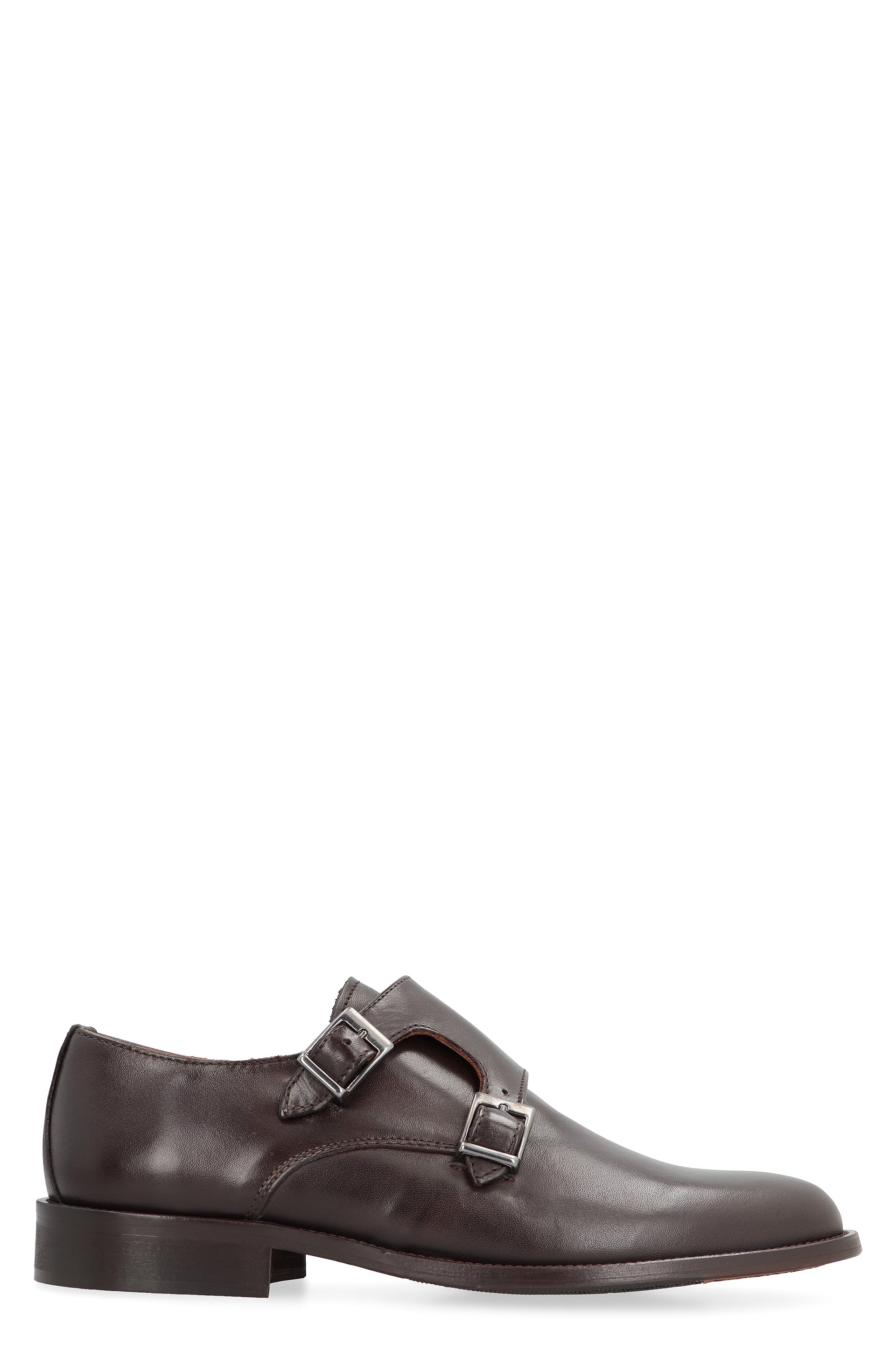 Leather monk-strap shoes