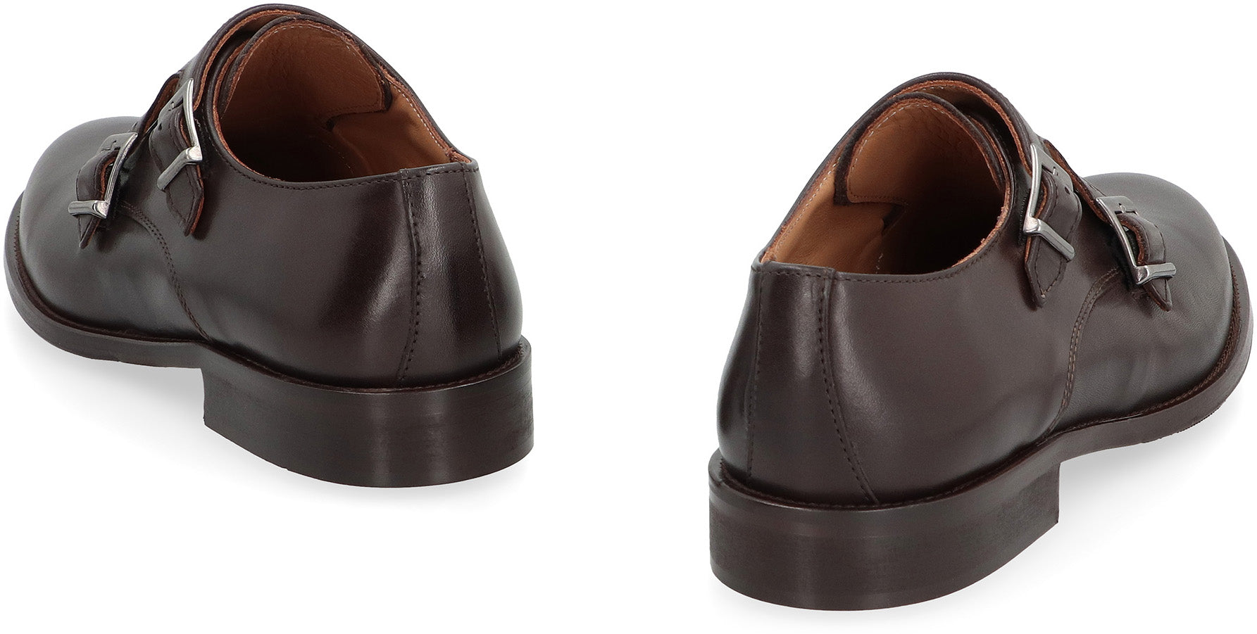Leather monk-strap shoes