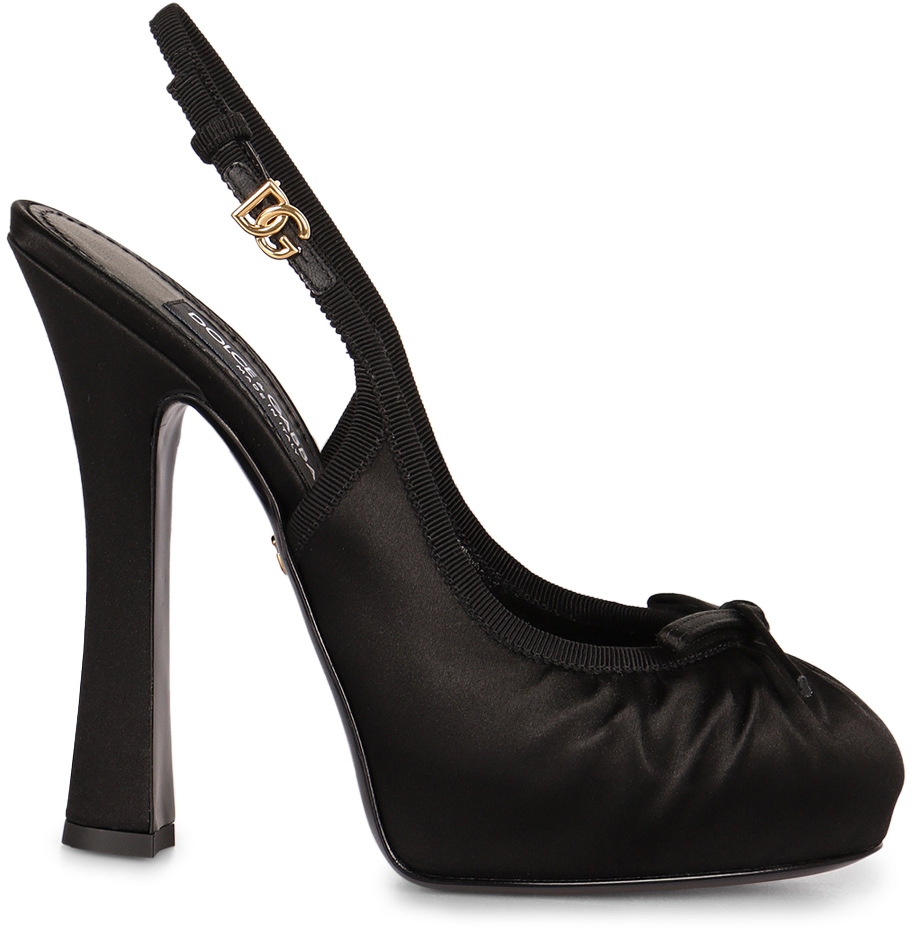 Satin slingback pumps