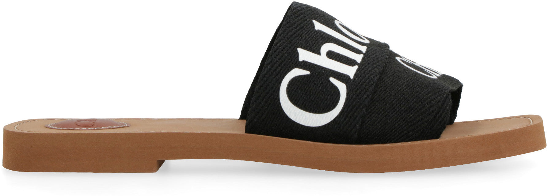 Woody fabric mules