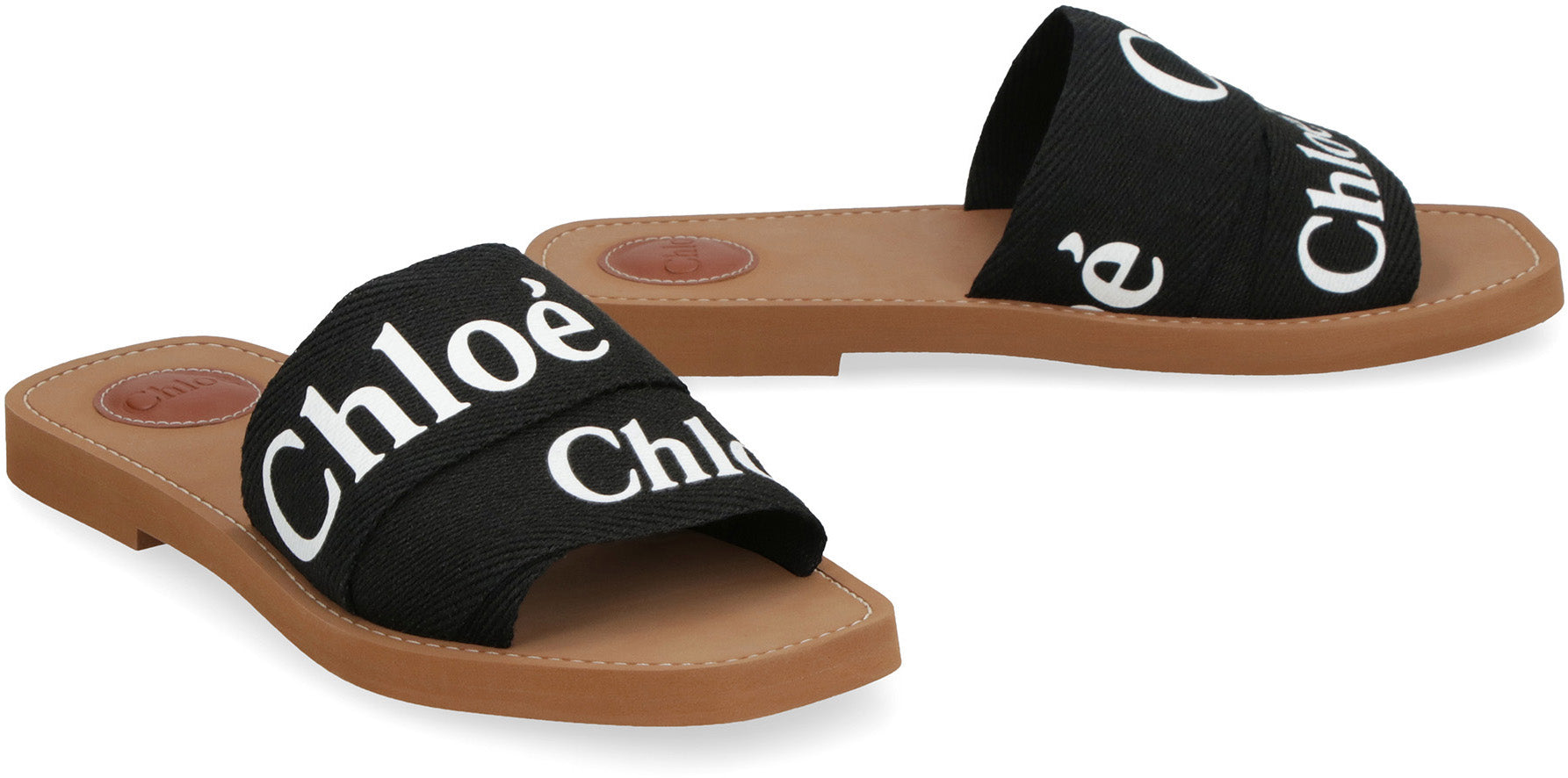 Woody fabric mules