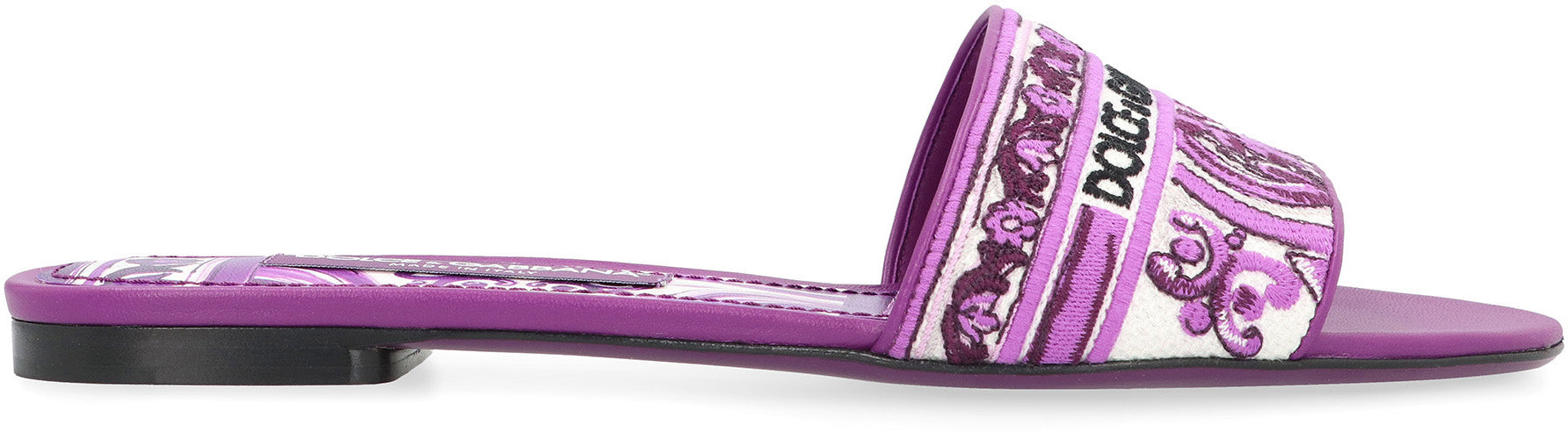Leather and fabric slides