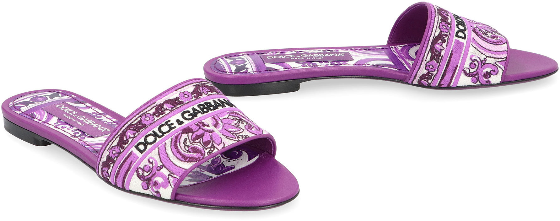 Leather and fabric slides