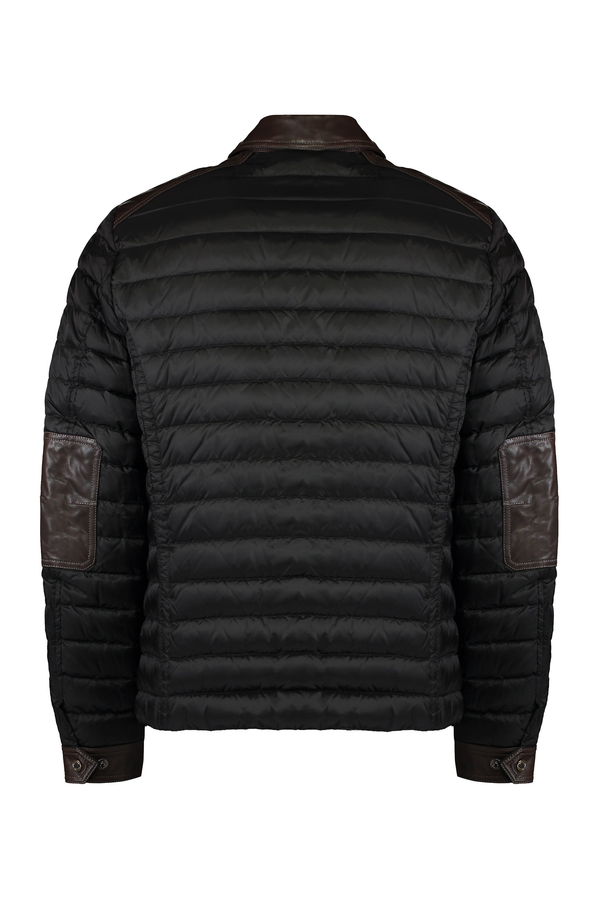 Crespi leather inserts down jacket