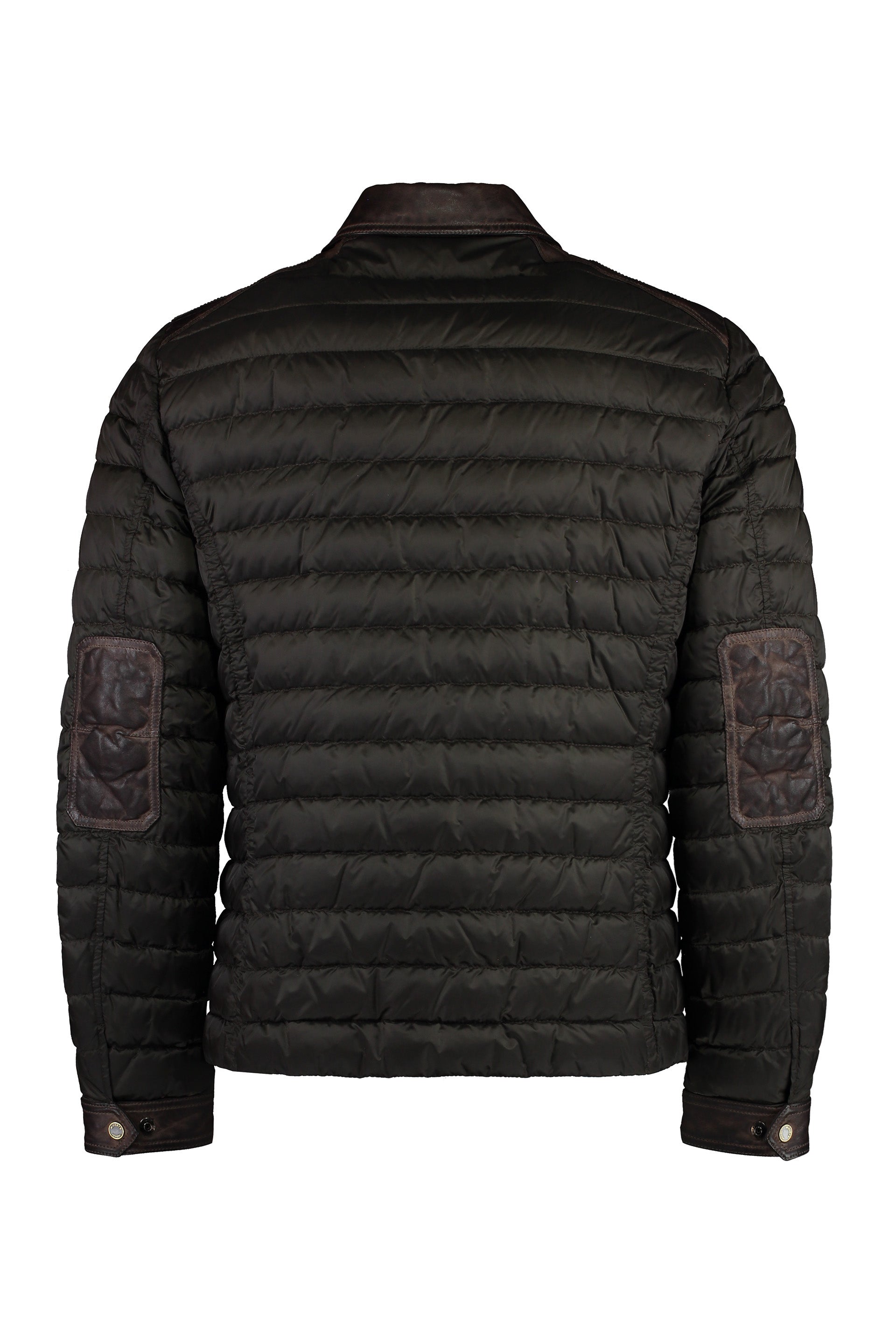 Crespi leather inserts down jacket