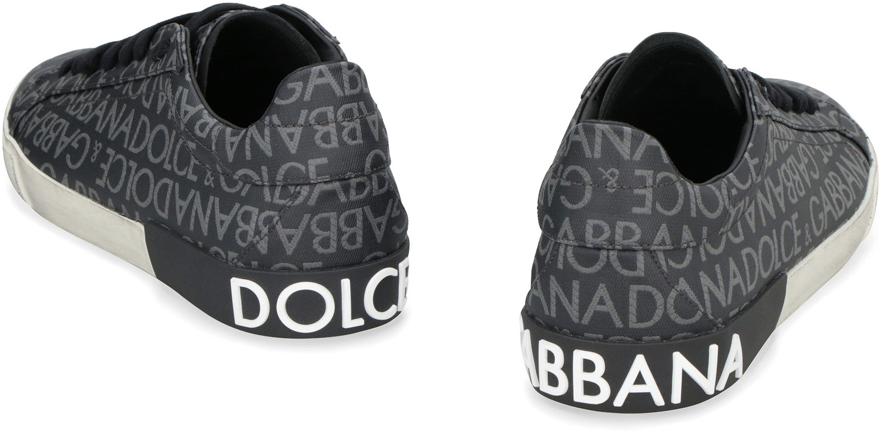 Portofino leather and fabric low-top sneakers