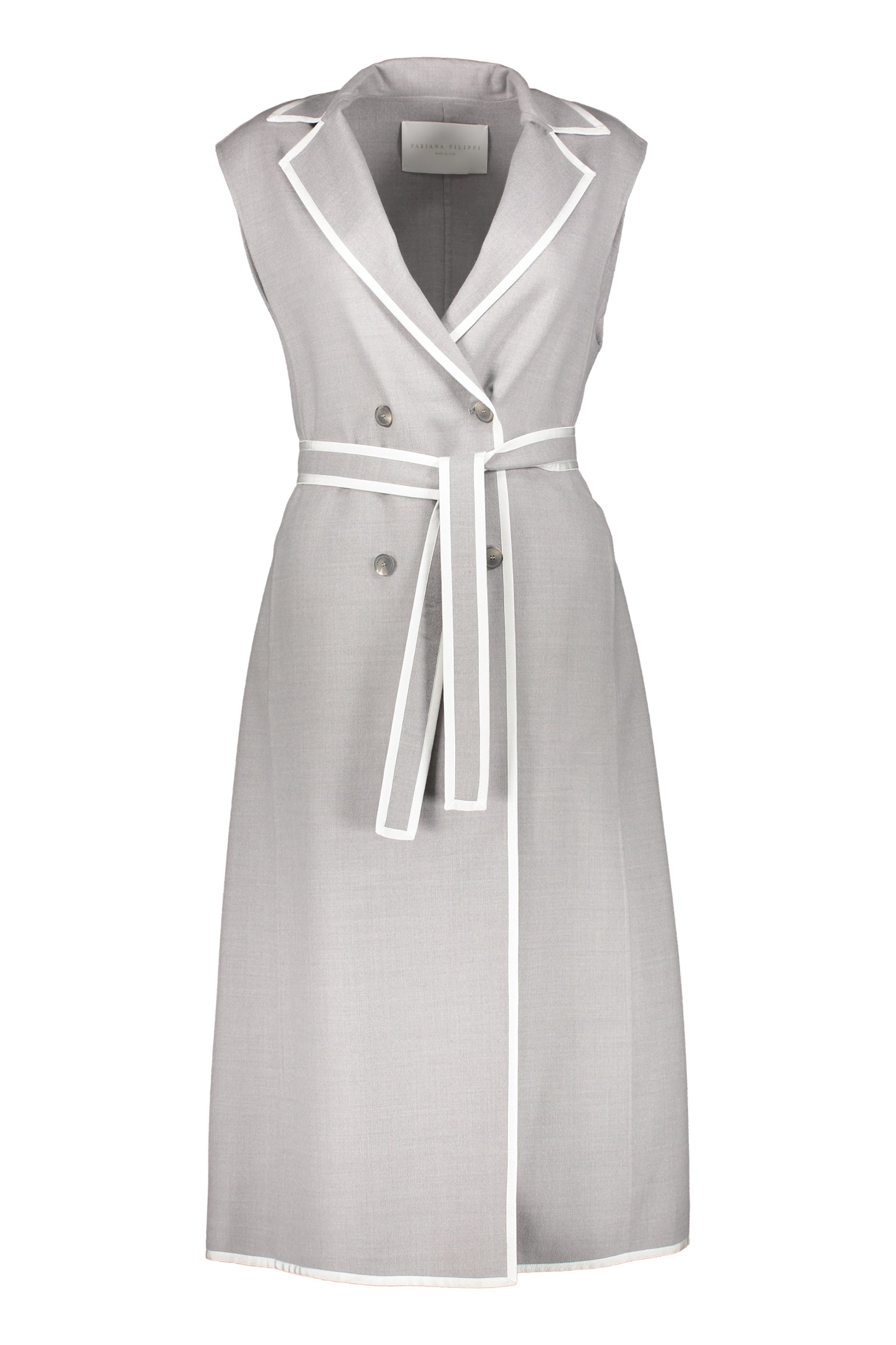 Belted long vest