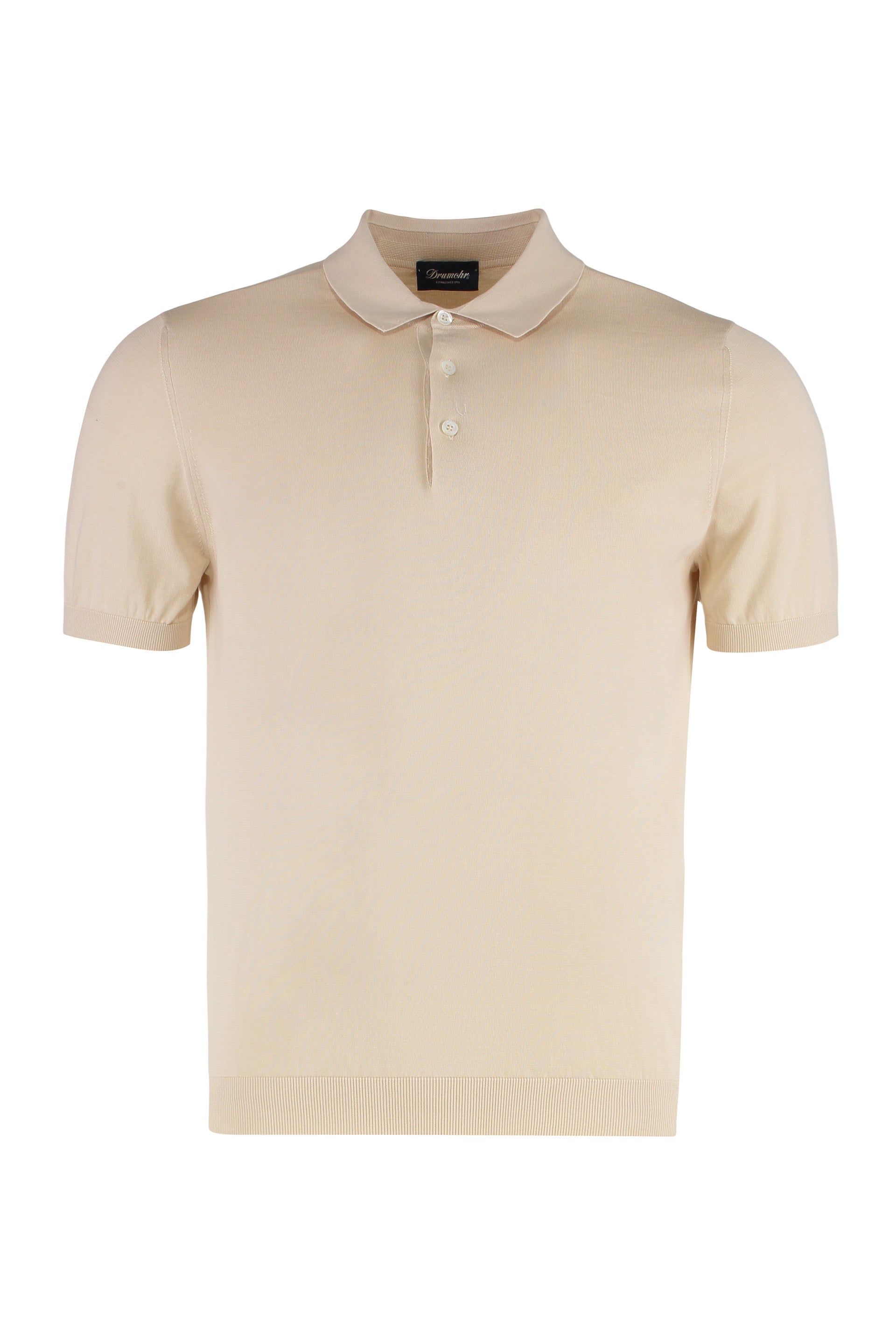 Knitted cotton polo shirt