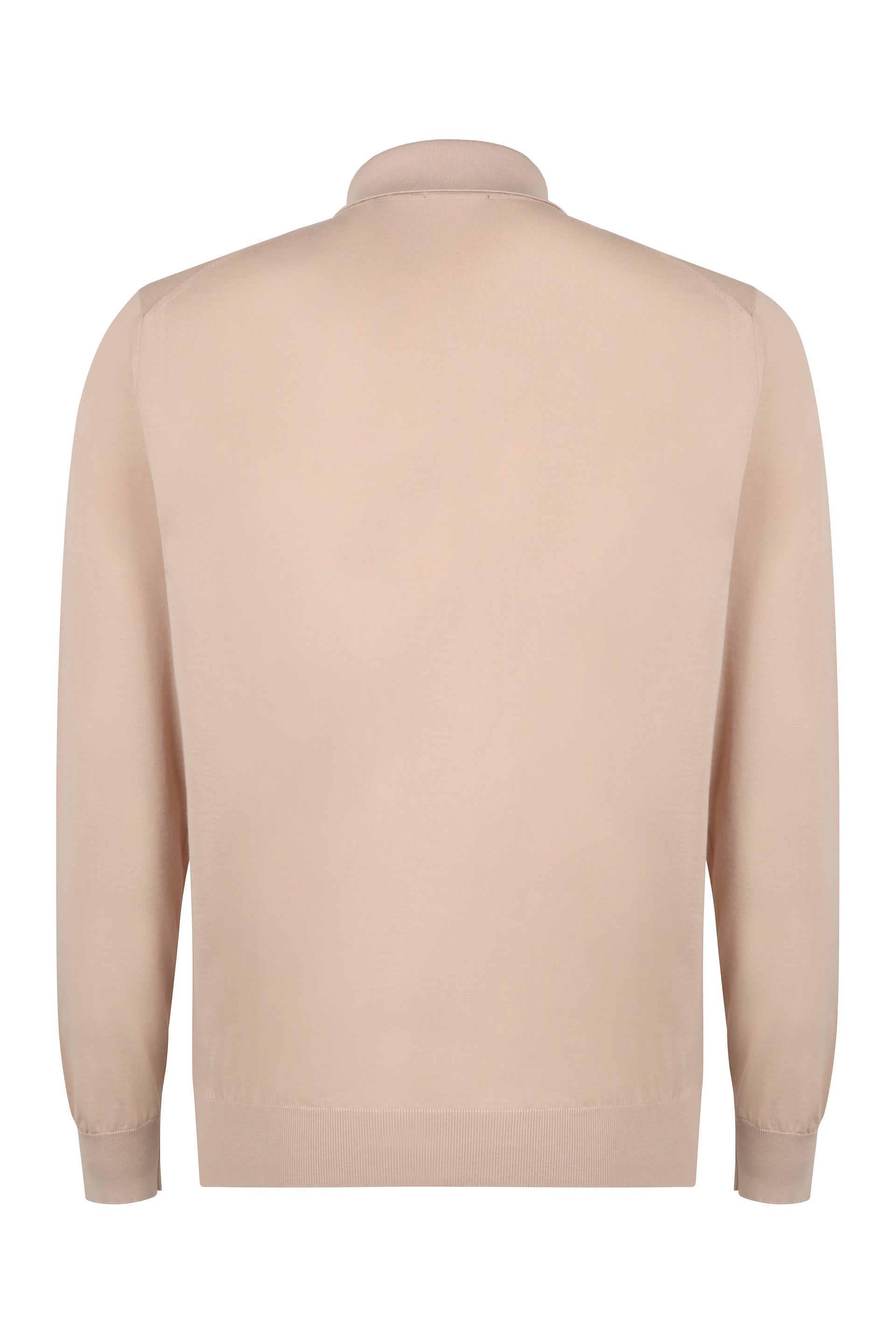 Long sleeve cotton polo shirt