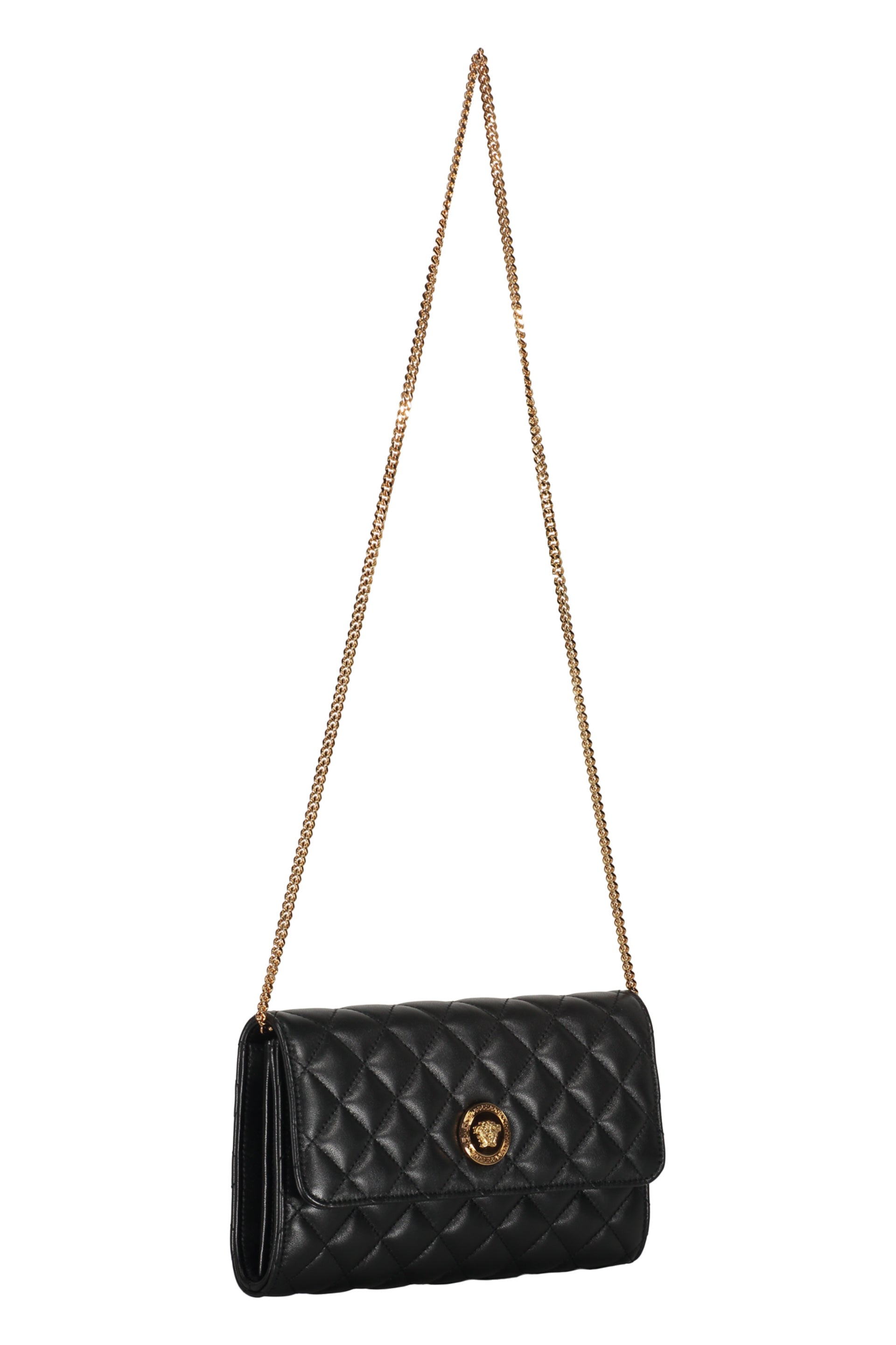 Leather clutch with logo