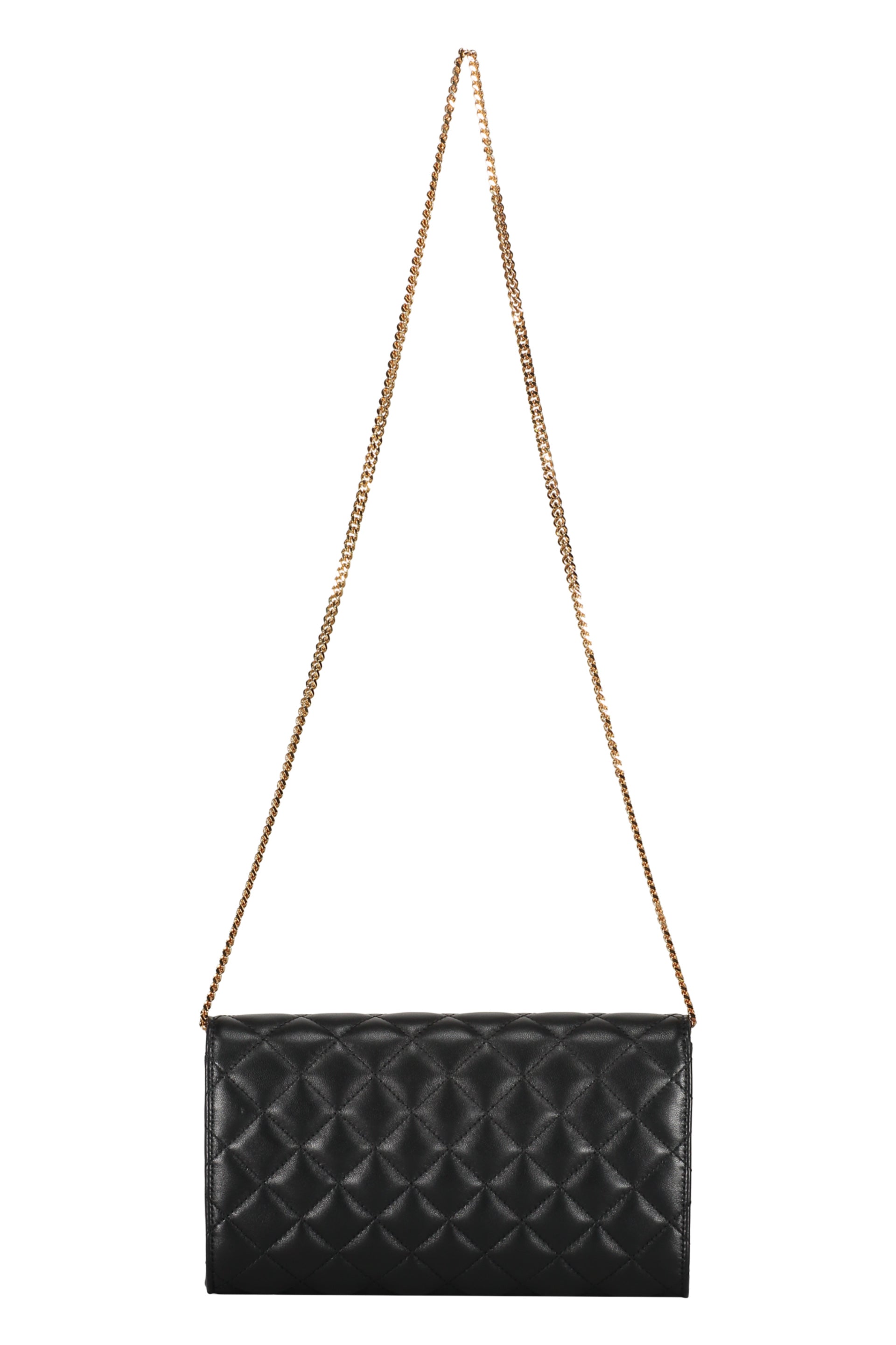 Leather clutch with logo