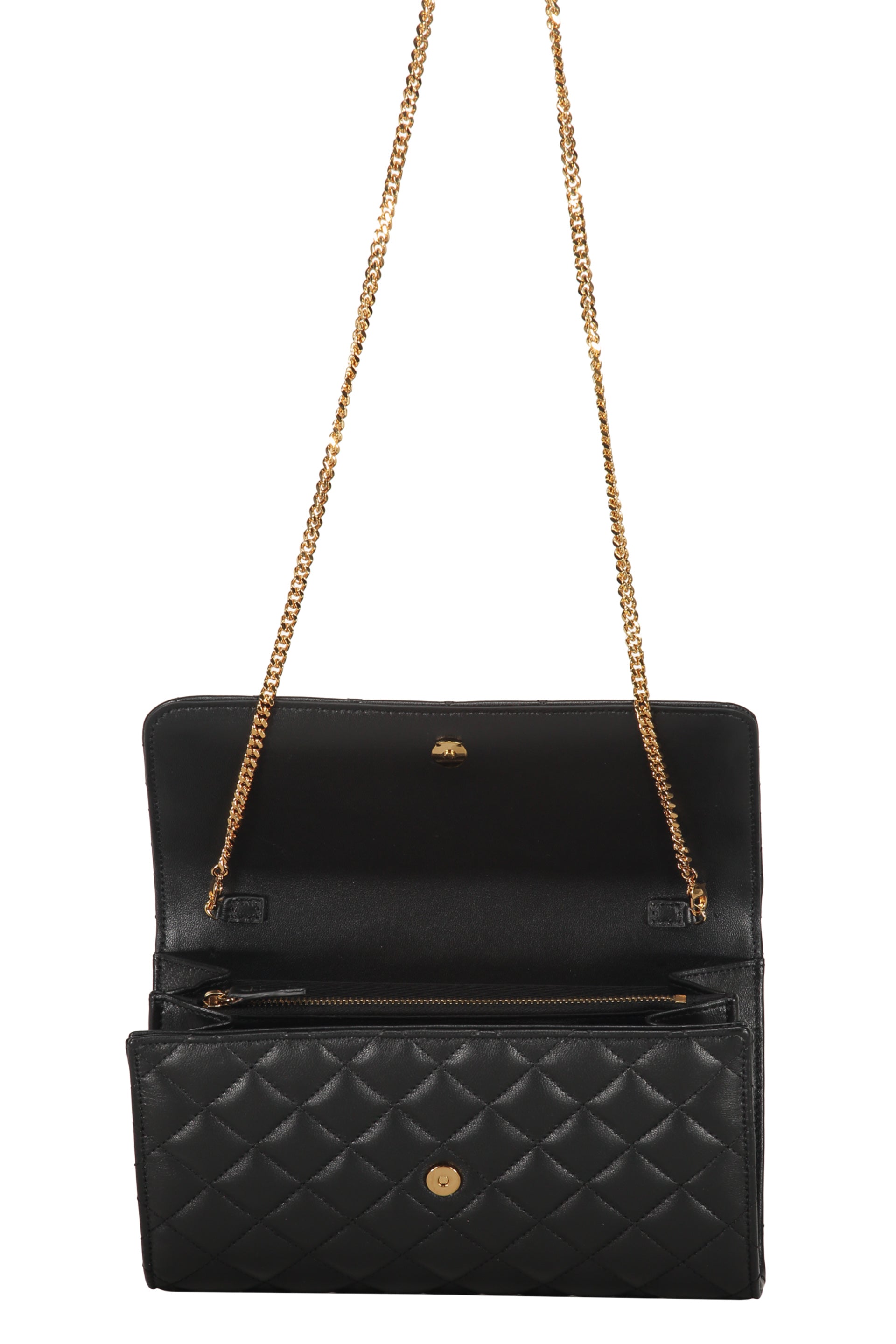 Leather clutch with logo