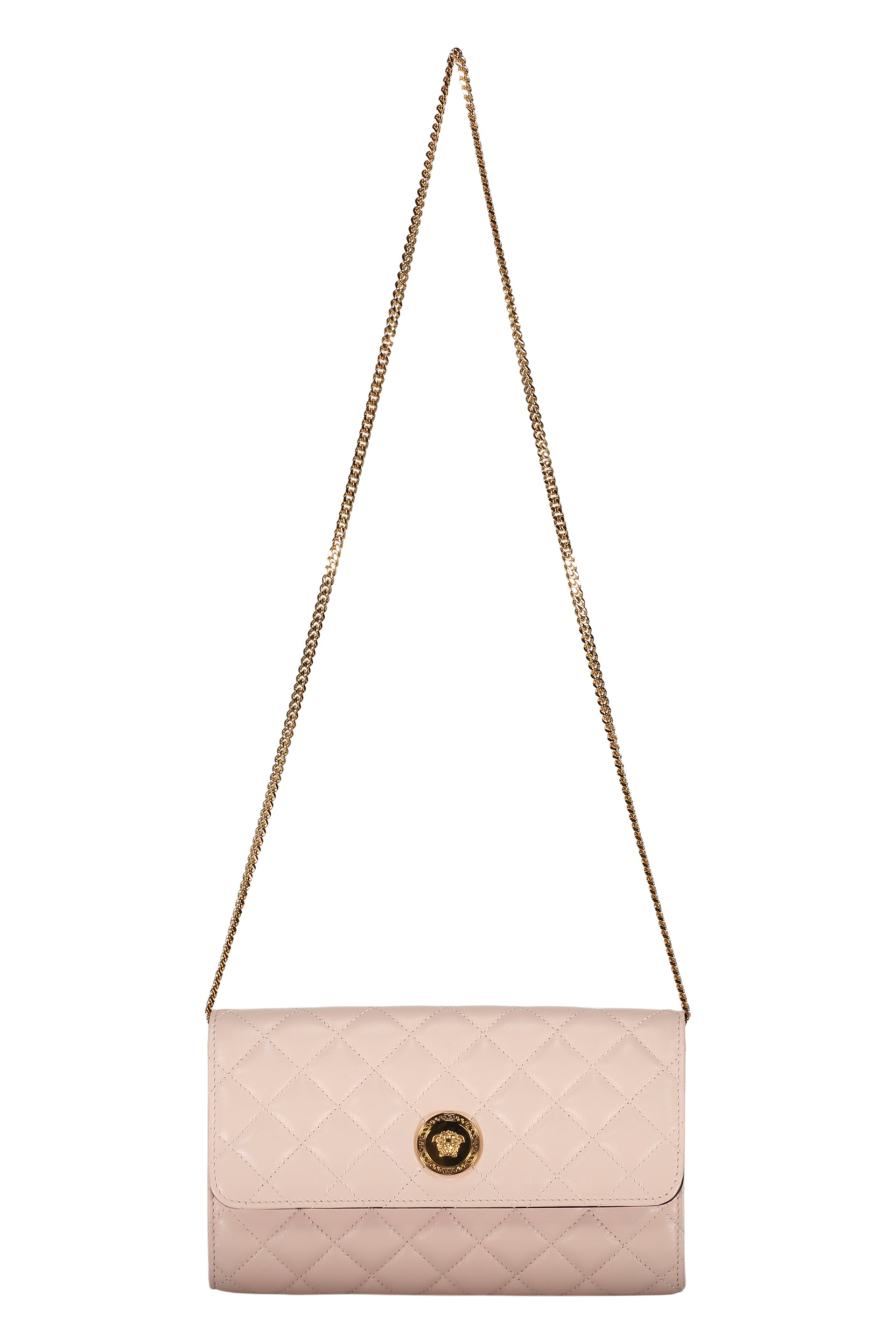 Leather clutch with logo