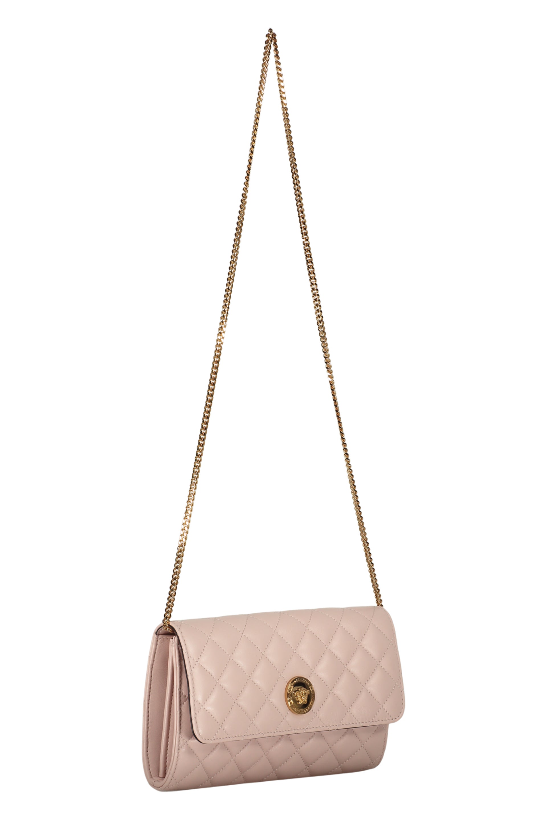 Leather clutch with logo