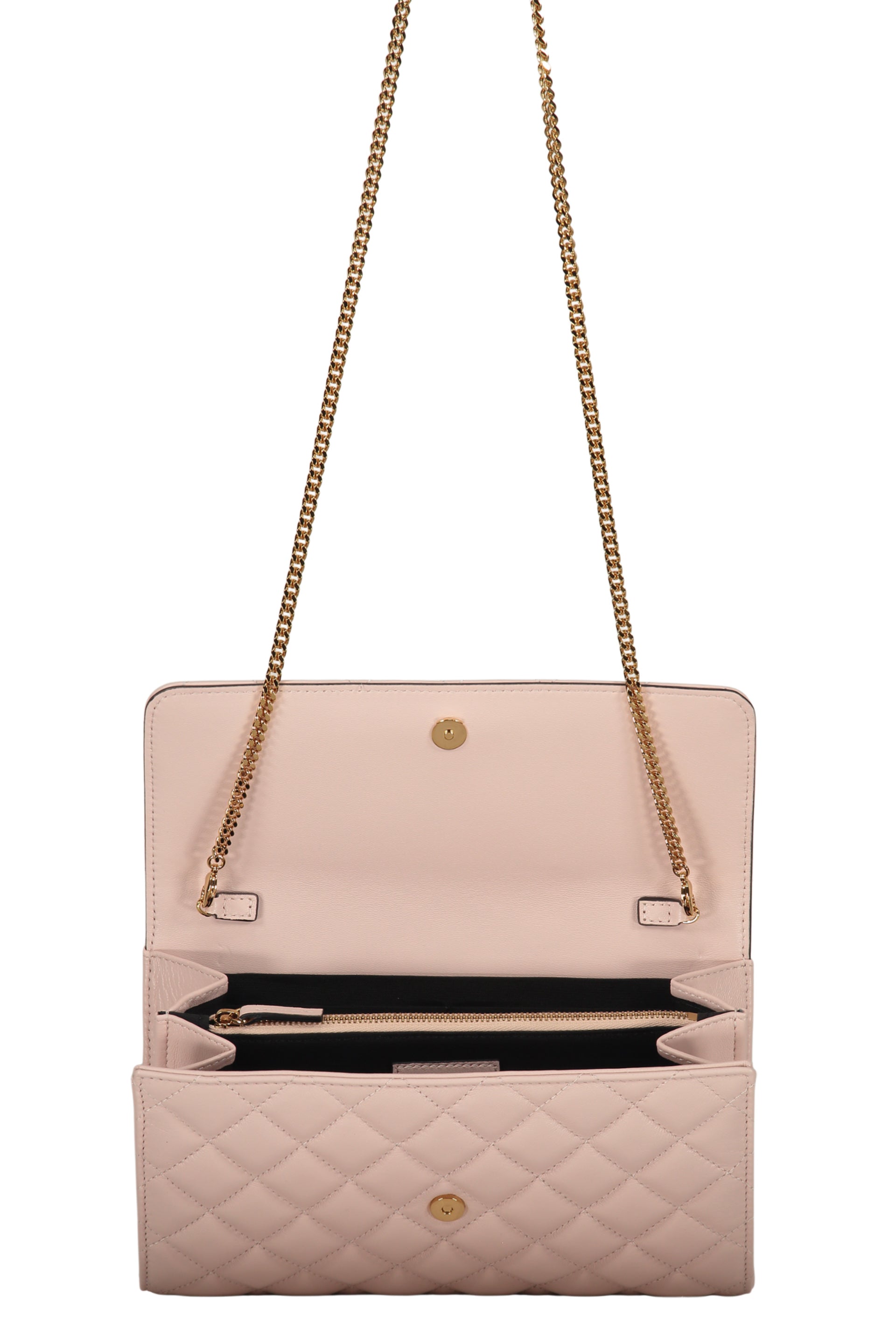 Leather clutch with logo