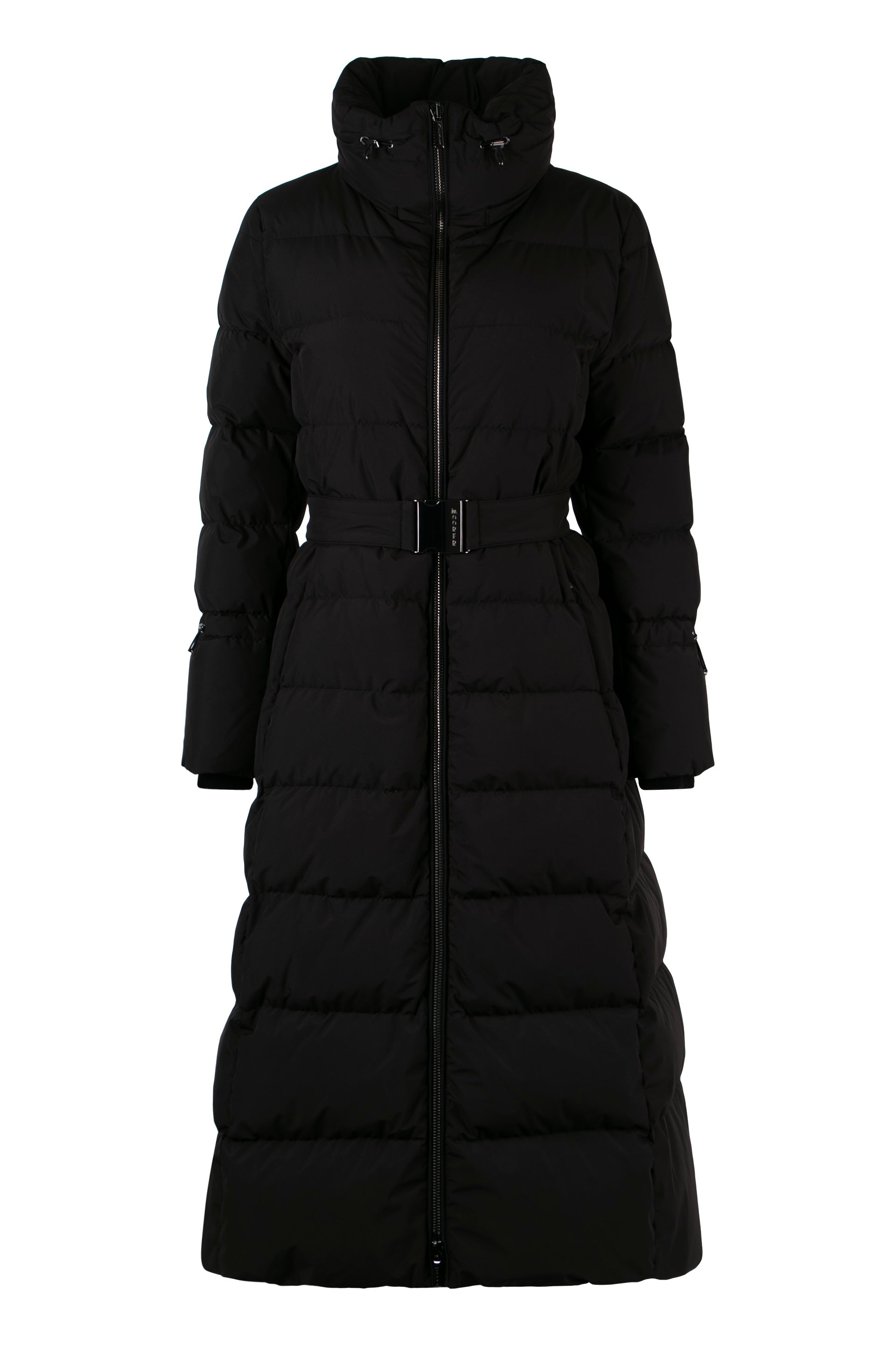 Dorianne belted long down jacket