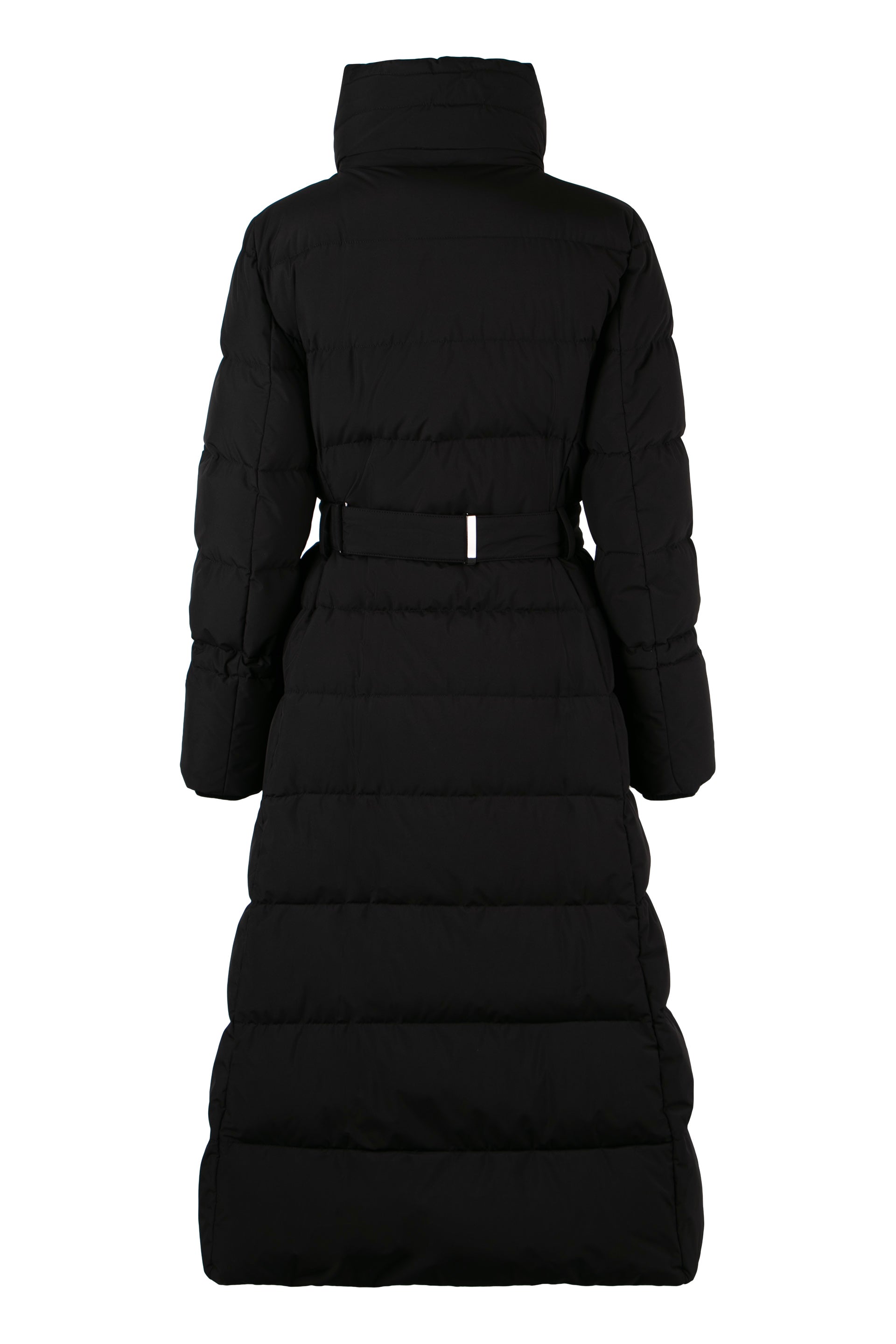Dorianne belted long down jacket