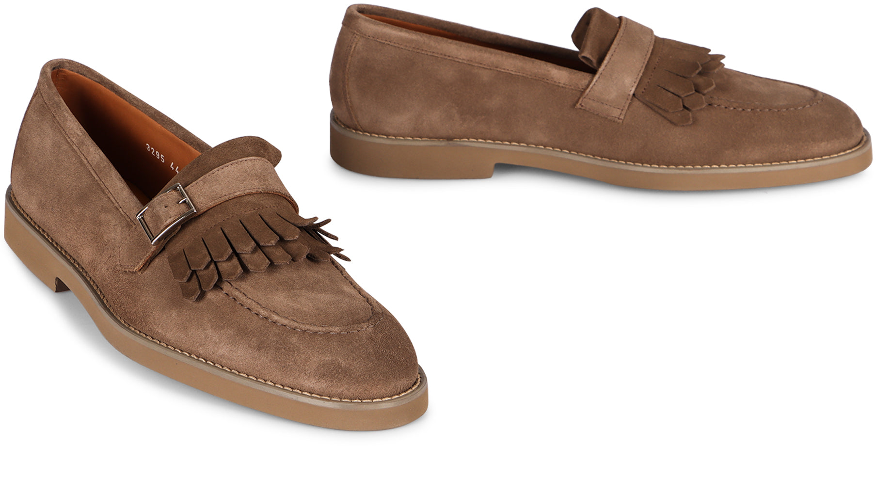 Suede monk-strap shoes