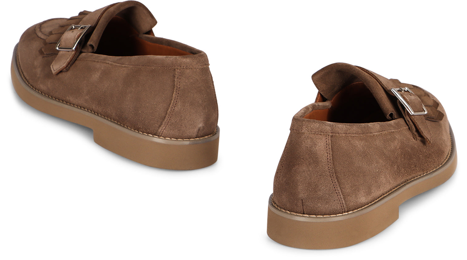 Suede monk-strap shoes