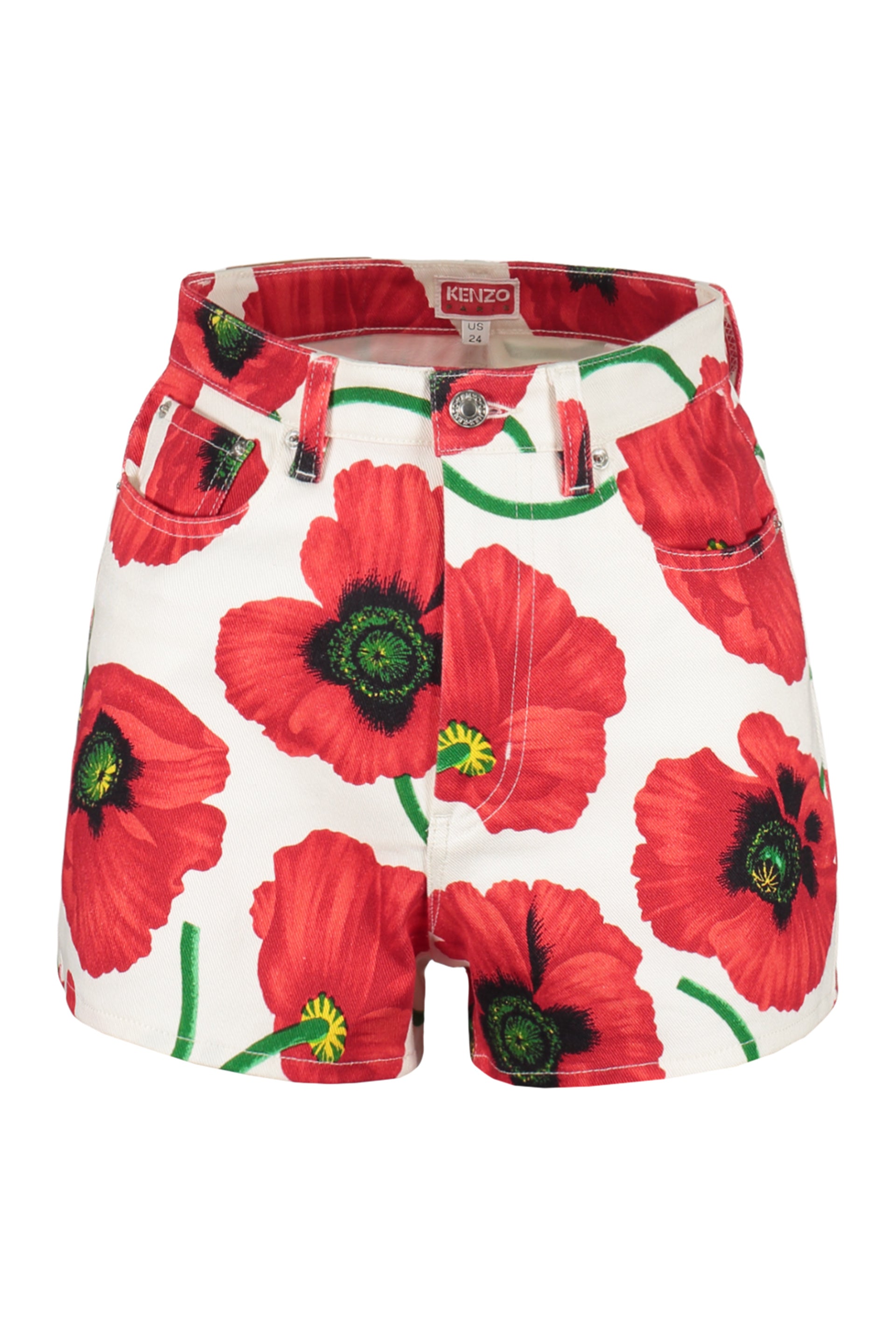 High-rise cut-off denim shorts