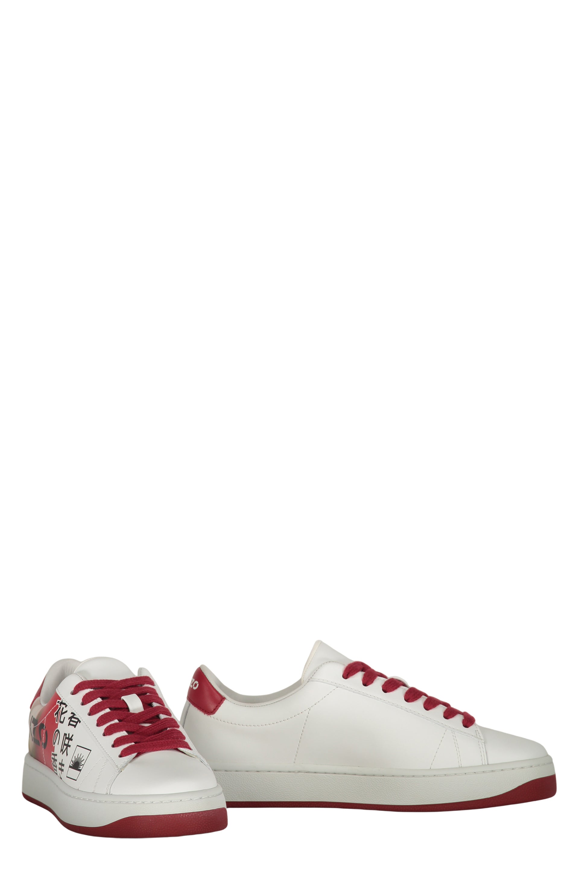 Logo detail leather sneakers