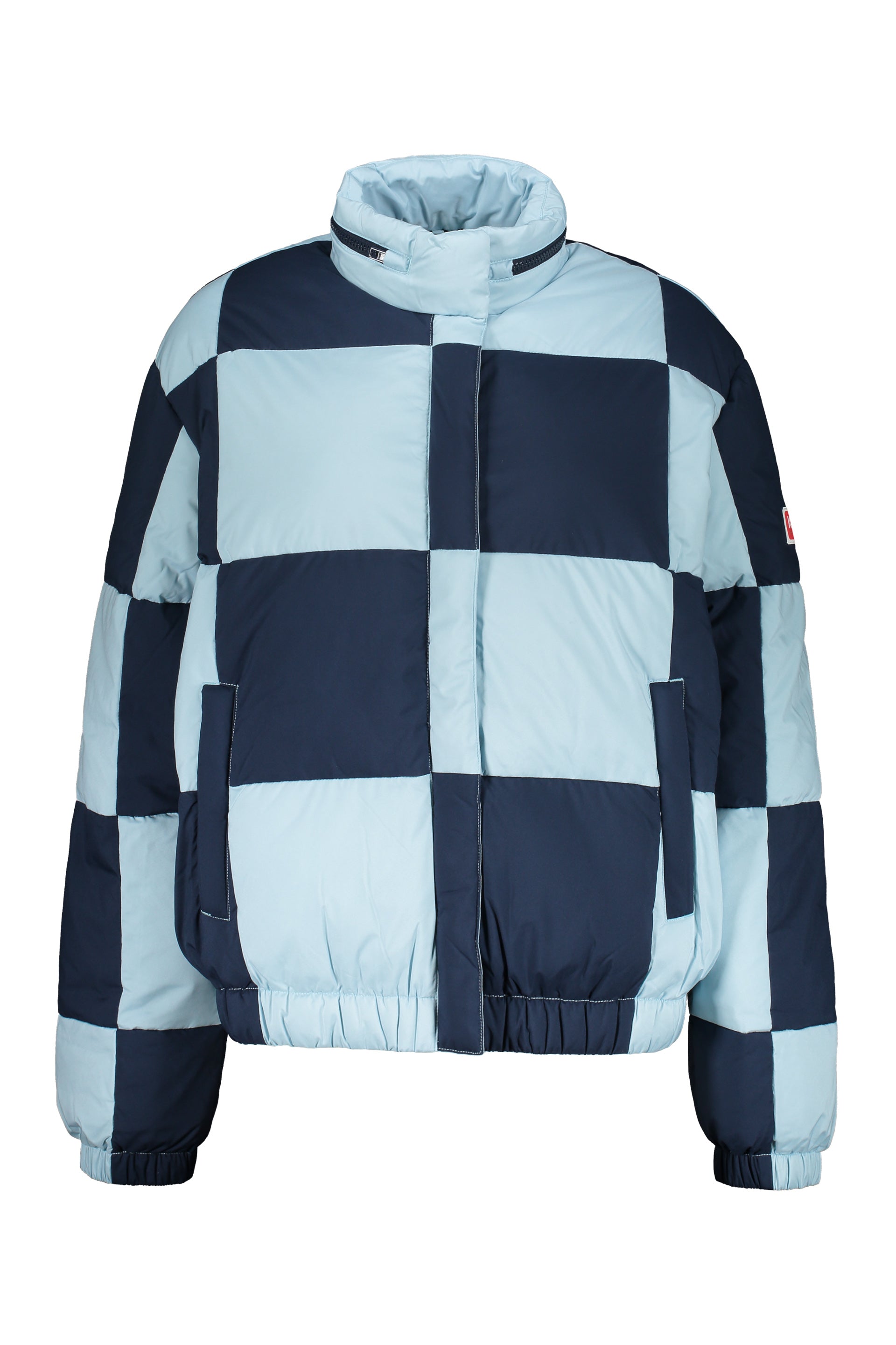 Zip and snap button fastening down jacket
