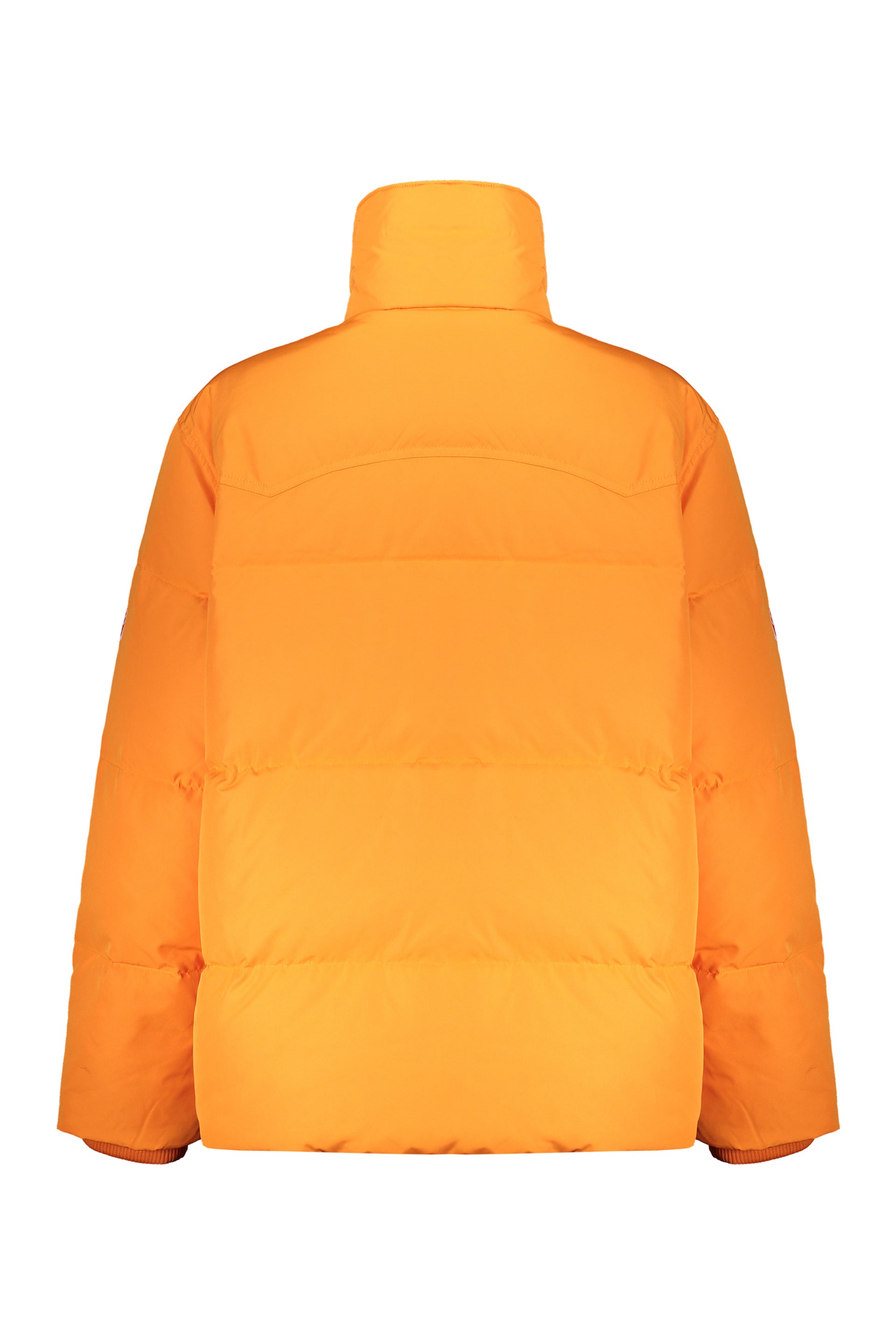Zip and snap button fastening down jacket