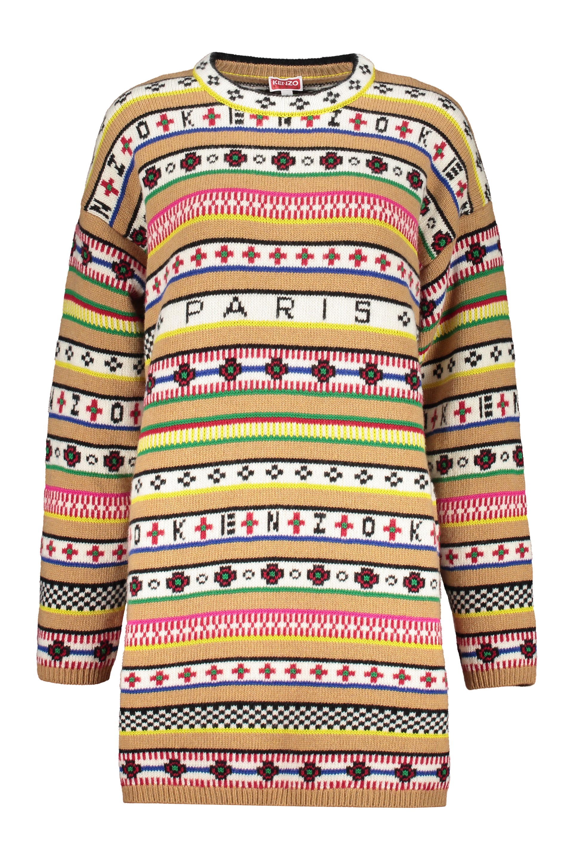 Jacquard knit mini-dress