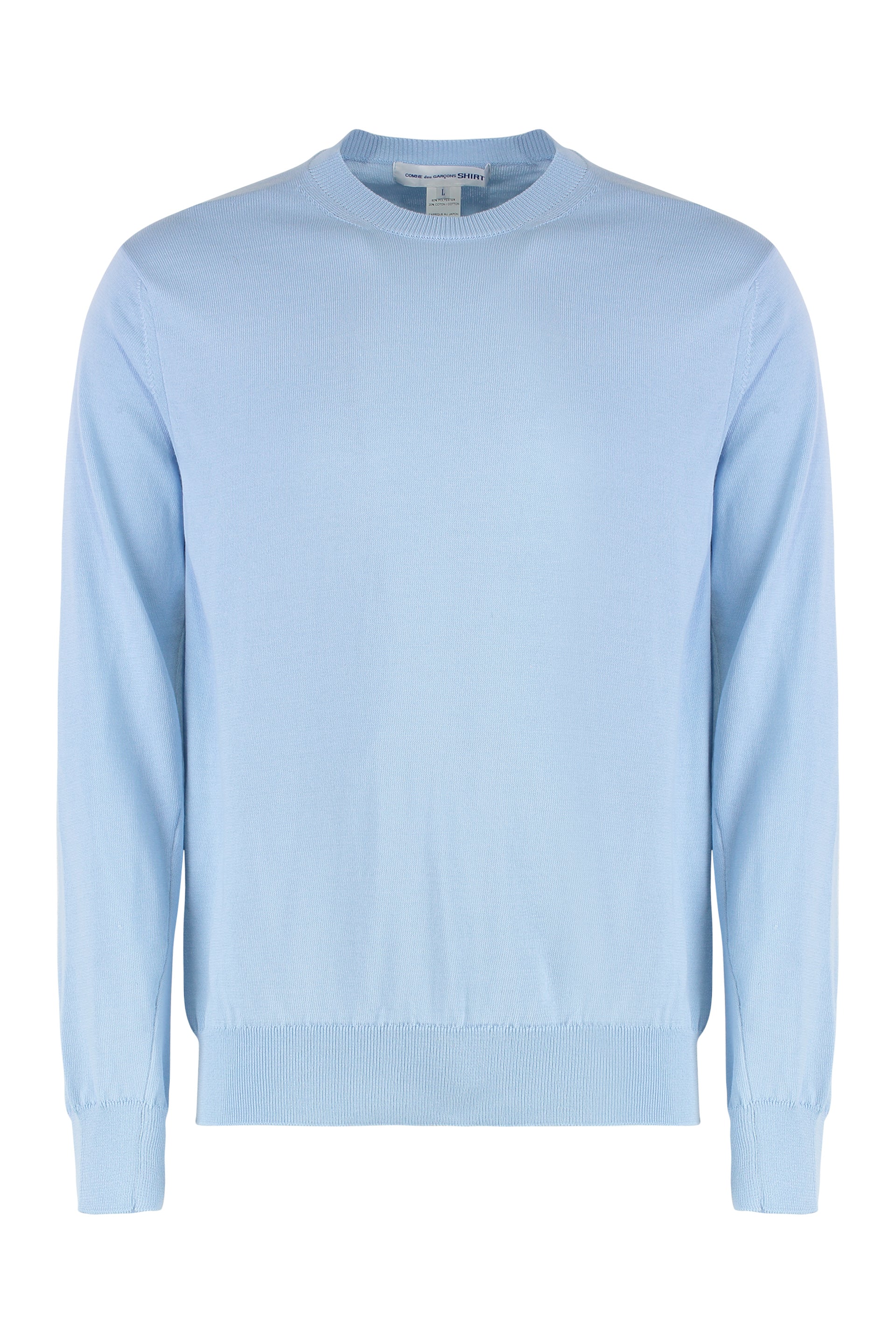 Cotton blend crew-neck sweater