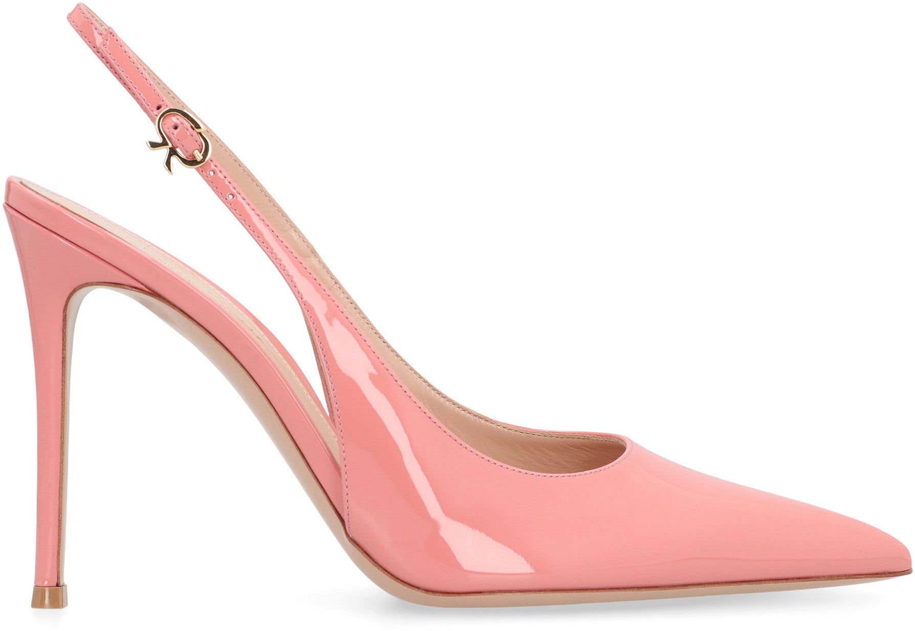 Patent leather slingback pumps